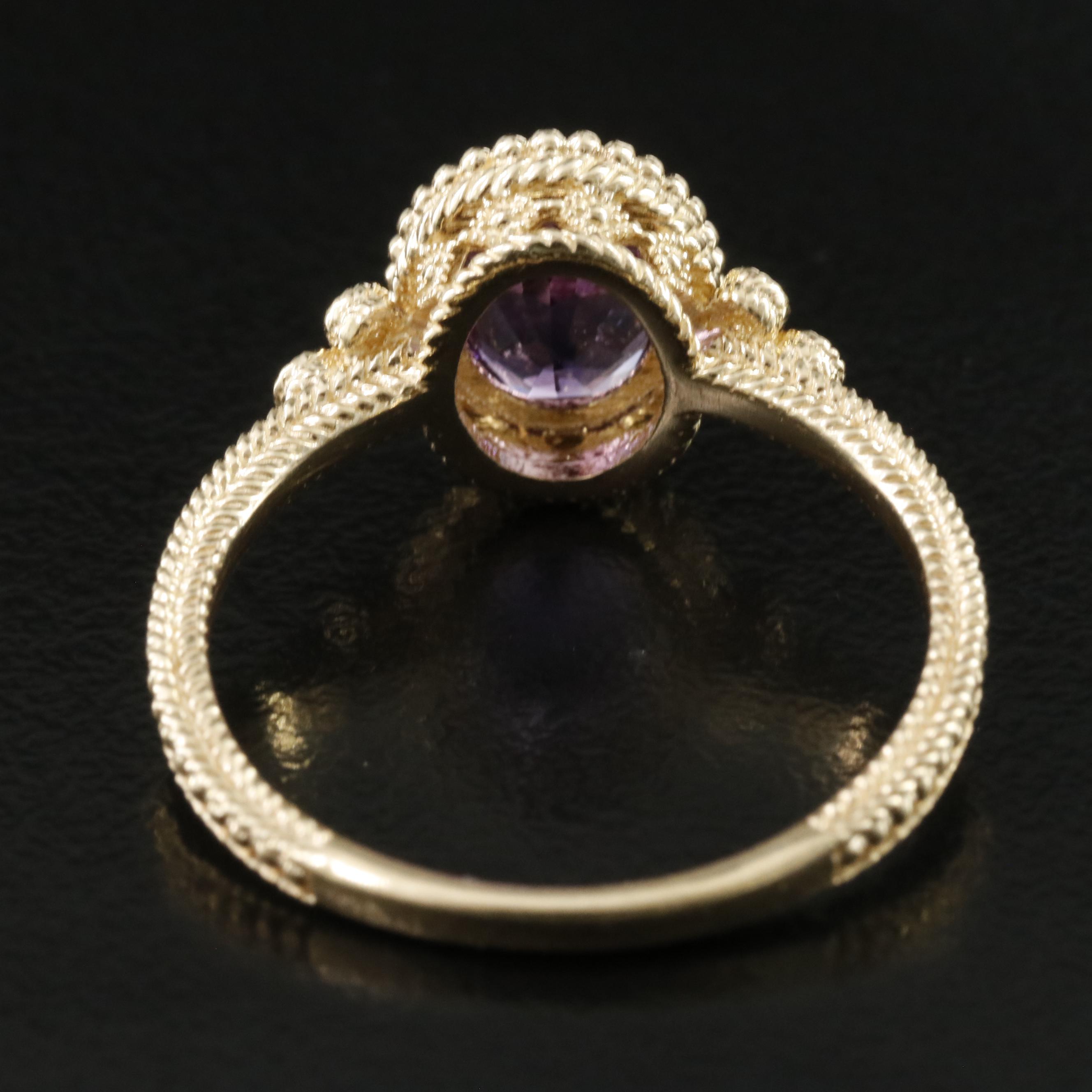 Judith Ripka 14K Amethyst and Diamond Ring