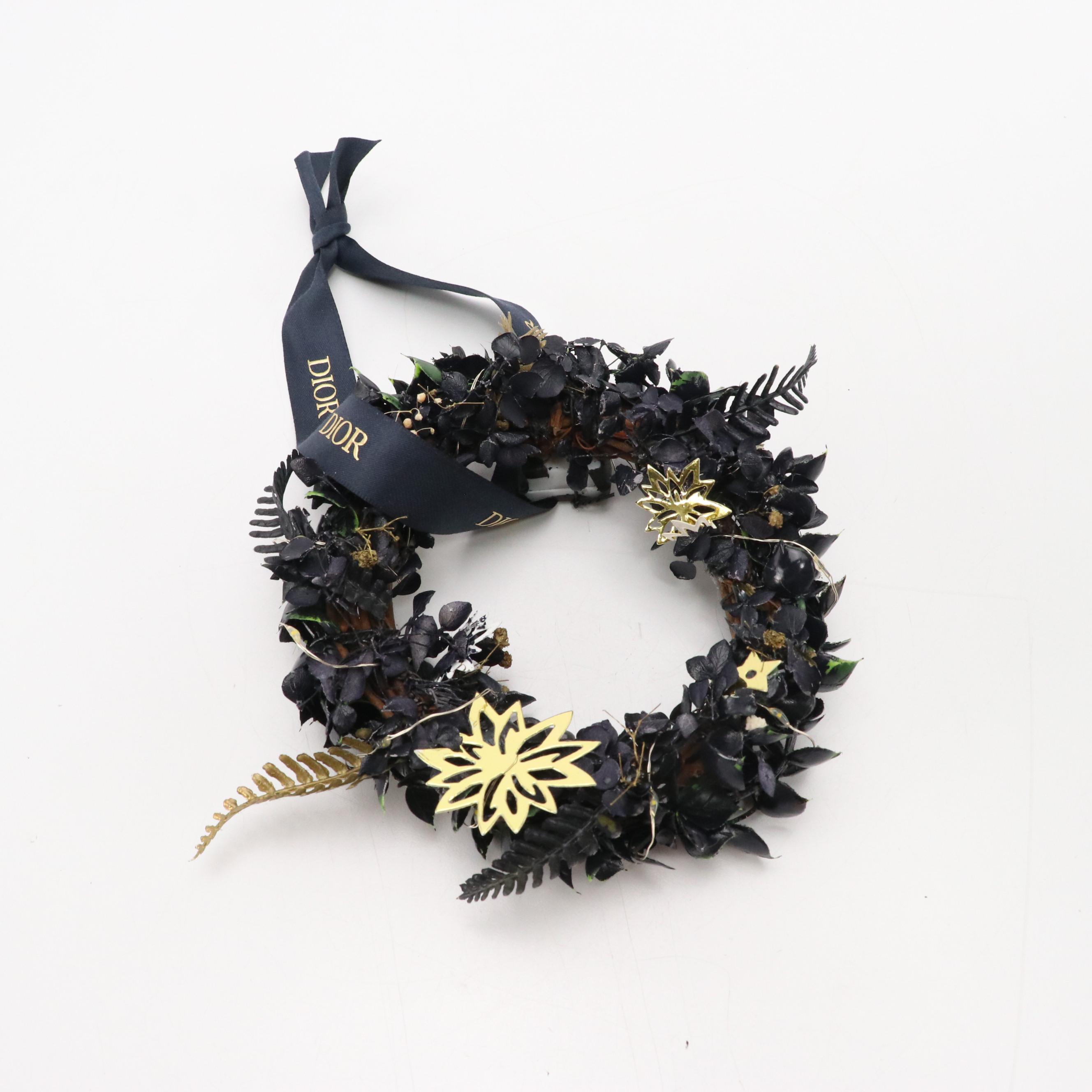 Christian Dior Beauty Promotional Light Up Mini Wreath and Star Ornament