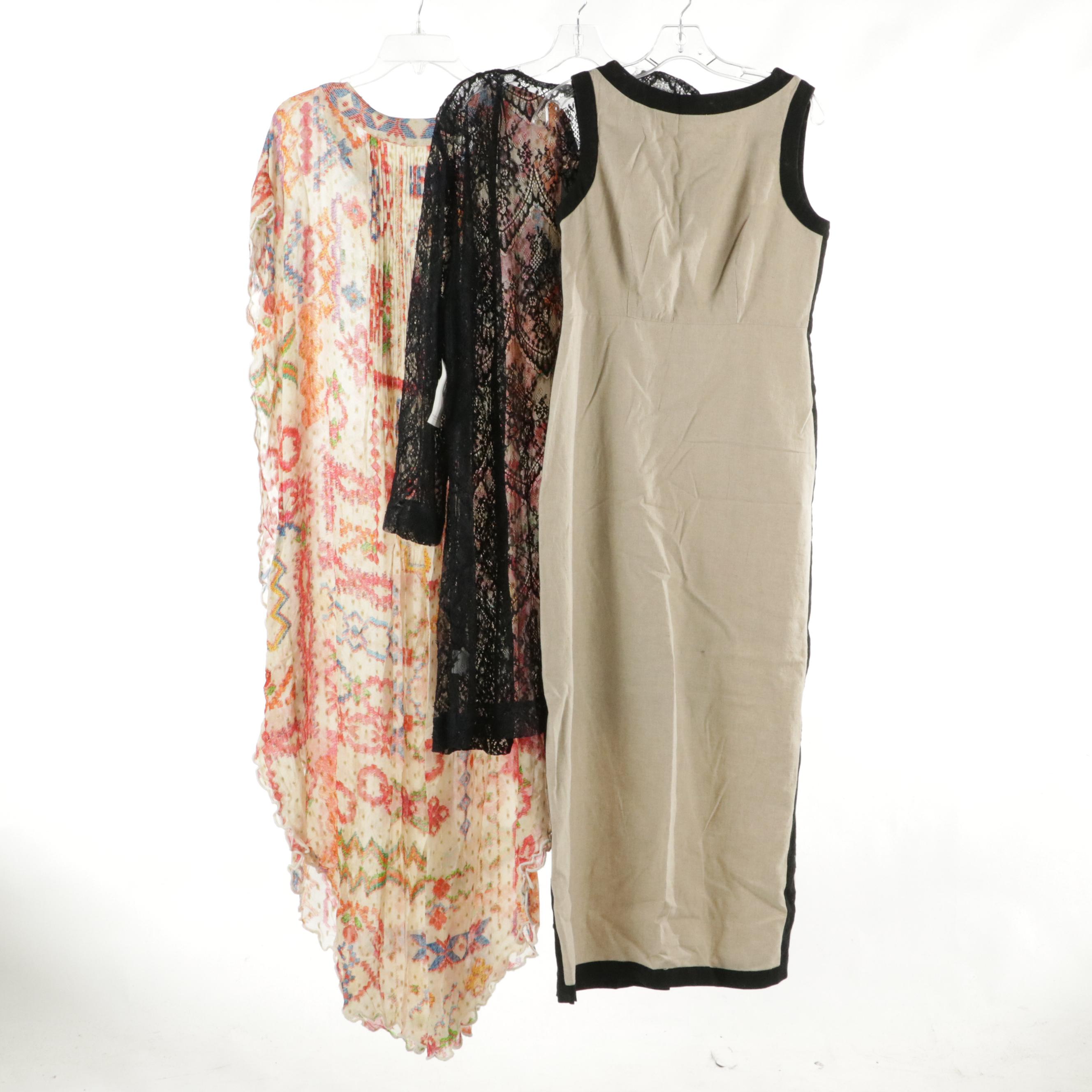 Ganni Lace Open-Front Blouse, Hemant & Nandita Kaftan Dress, Other Linen Dress