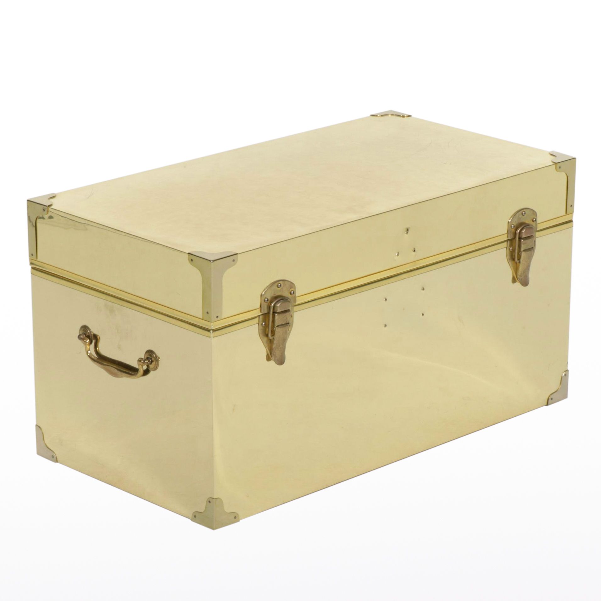 Brass Clad Cedar Lined Blanket Chest, 21st Century