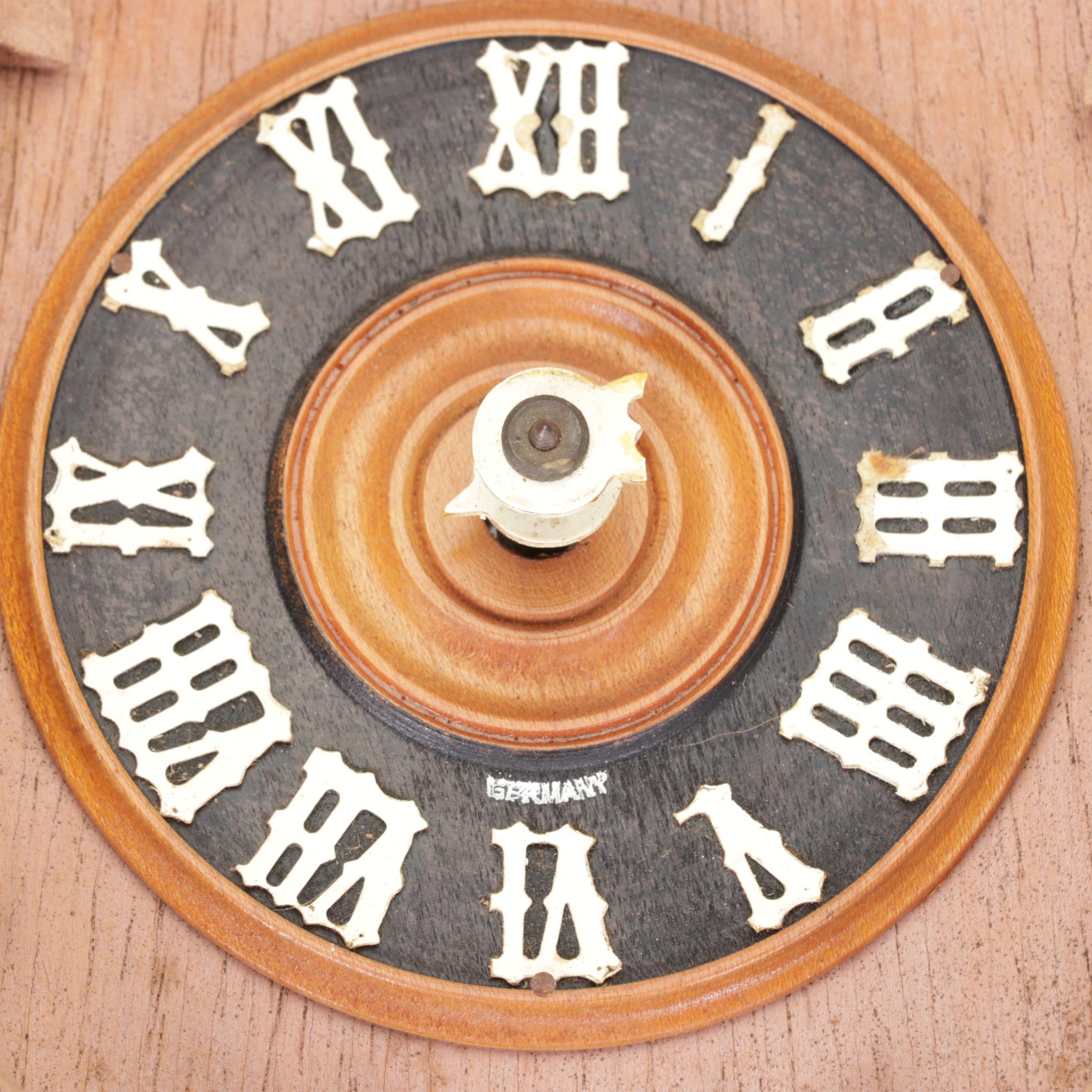 German Black Forest Style Carved Wood Cuckoo Clock