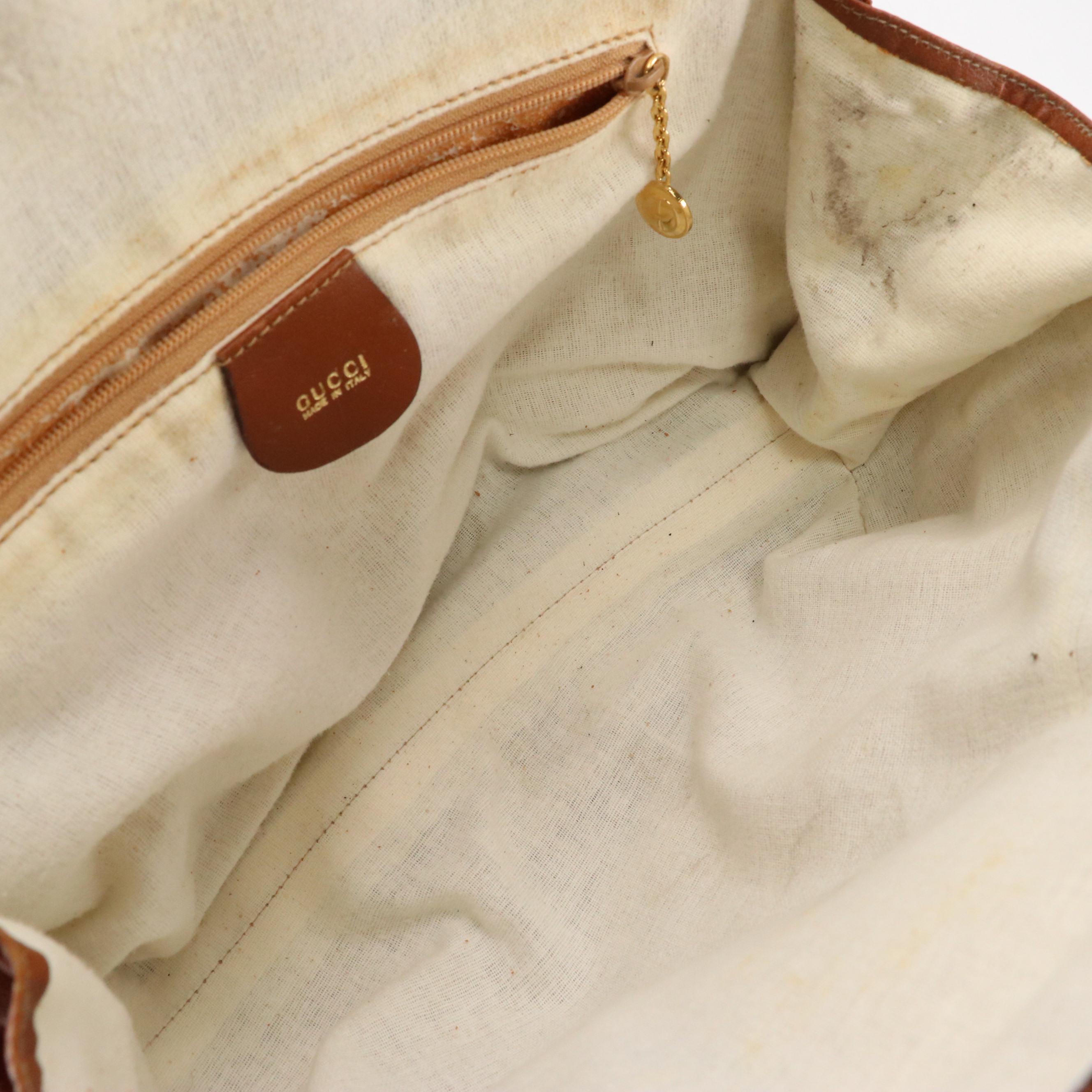 Gucci Dome Shoulder Bag in Brown Leather With Bamboo Zipper Pull