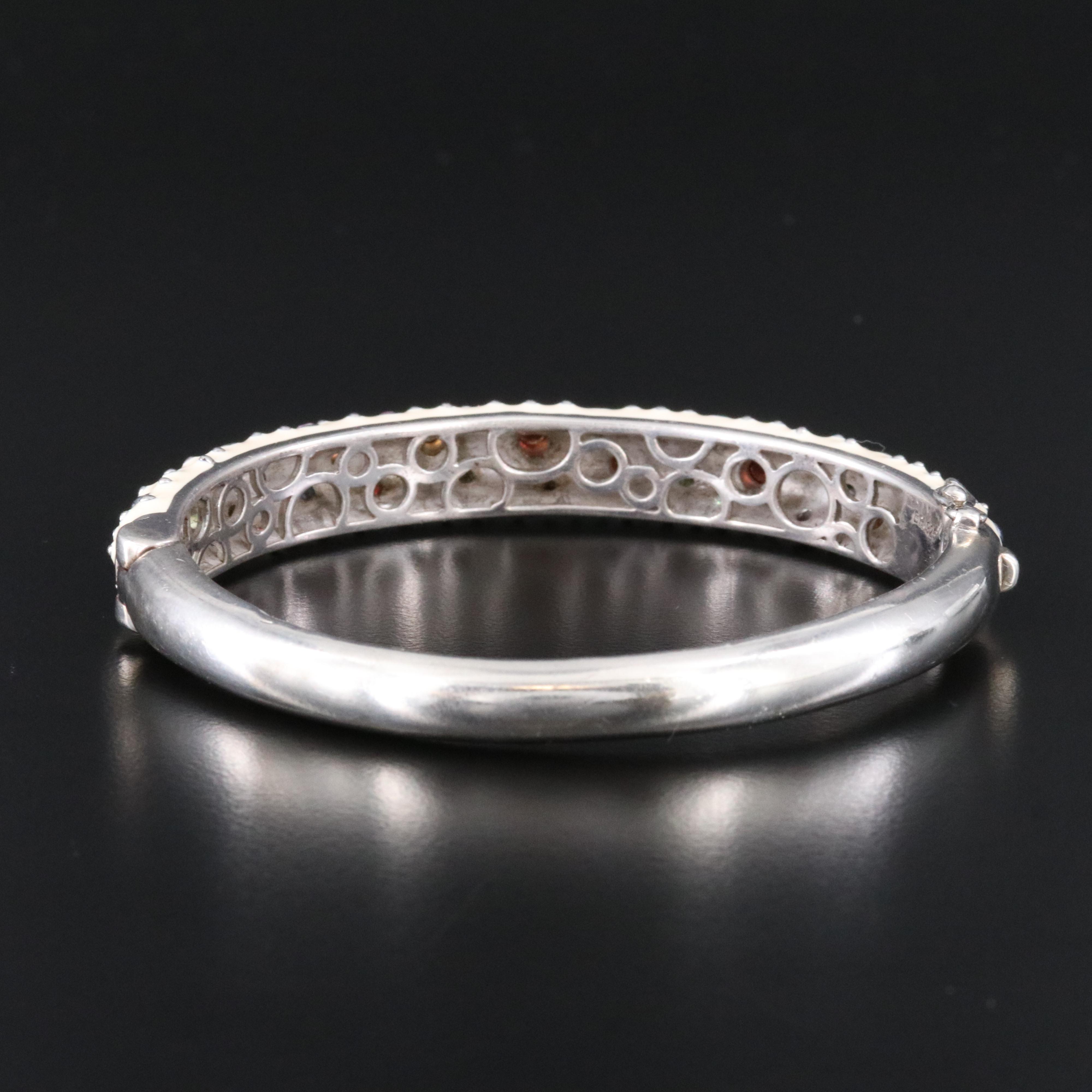 EFFY Sterling Sapphire and Enamel Hinged Bangle Bracelet