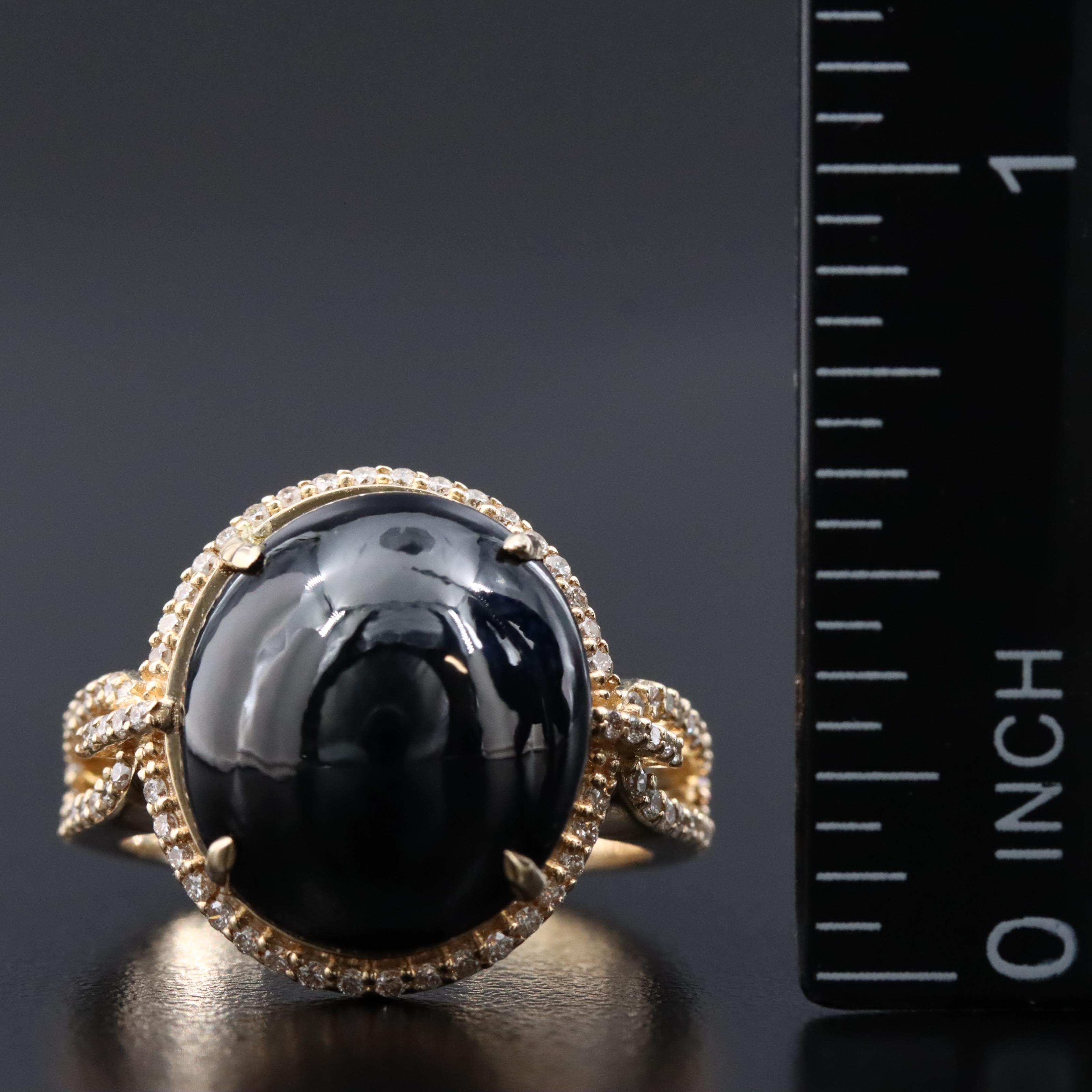 14K 14.99 CT Sapphire and Diamond Ring with IGI Report