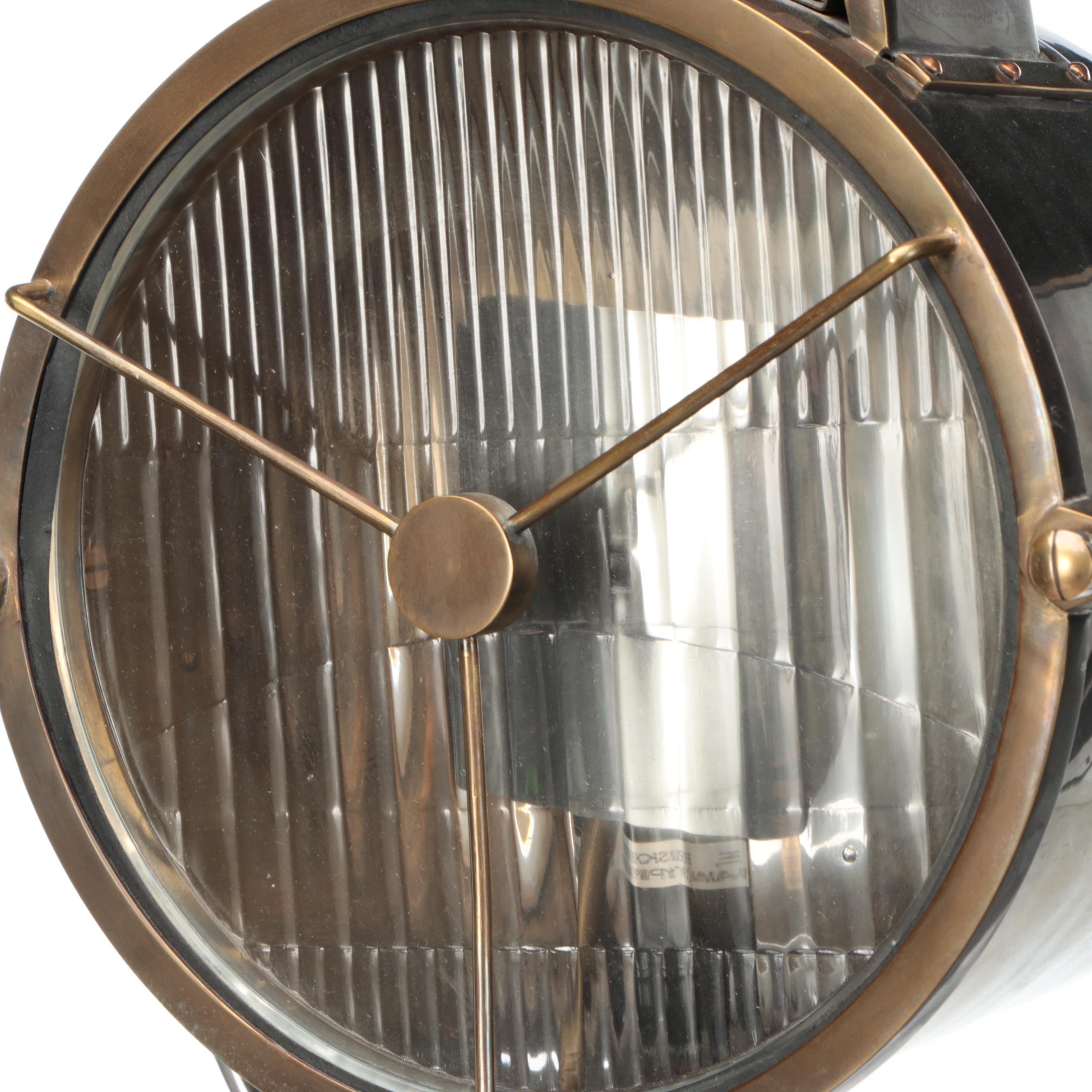 Steampunk Inspired Industrial Spot Lamp and Wooden Tripod Floor Lamp