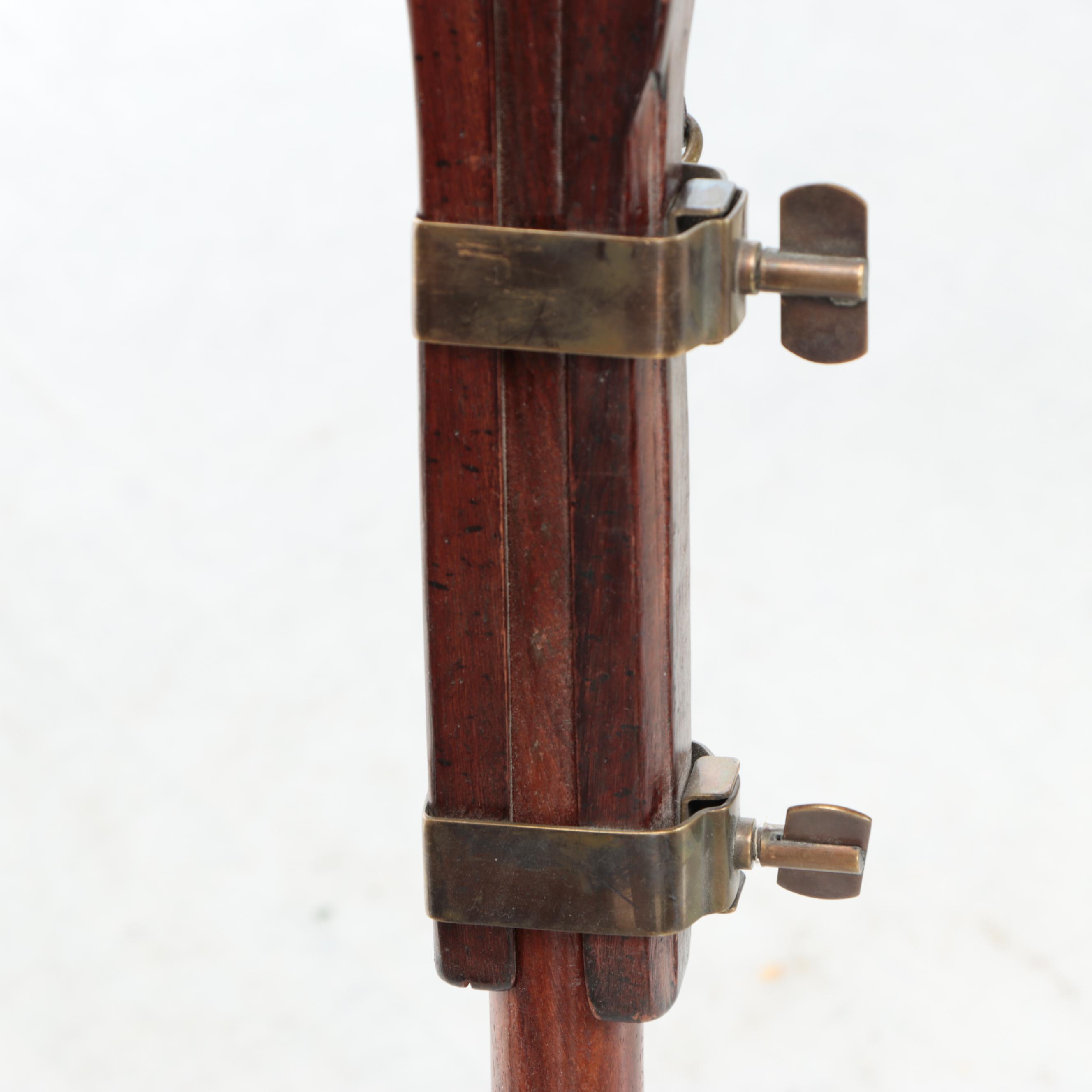 Steampunk Inspired Industrial Spot Lamp and Wooden Tripod Floor Lamp