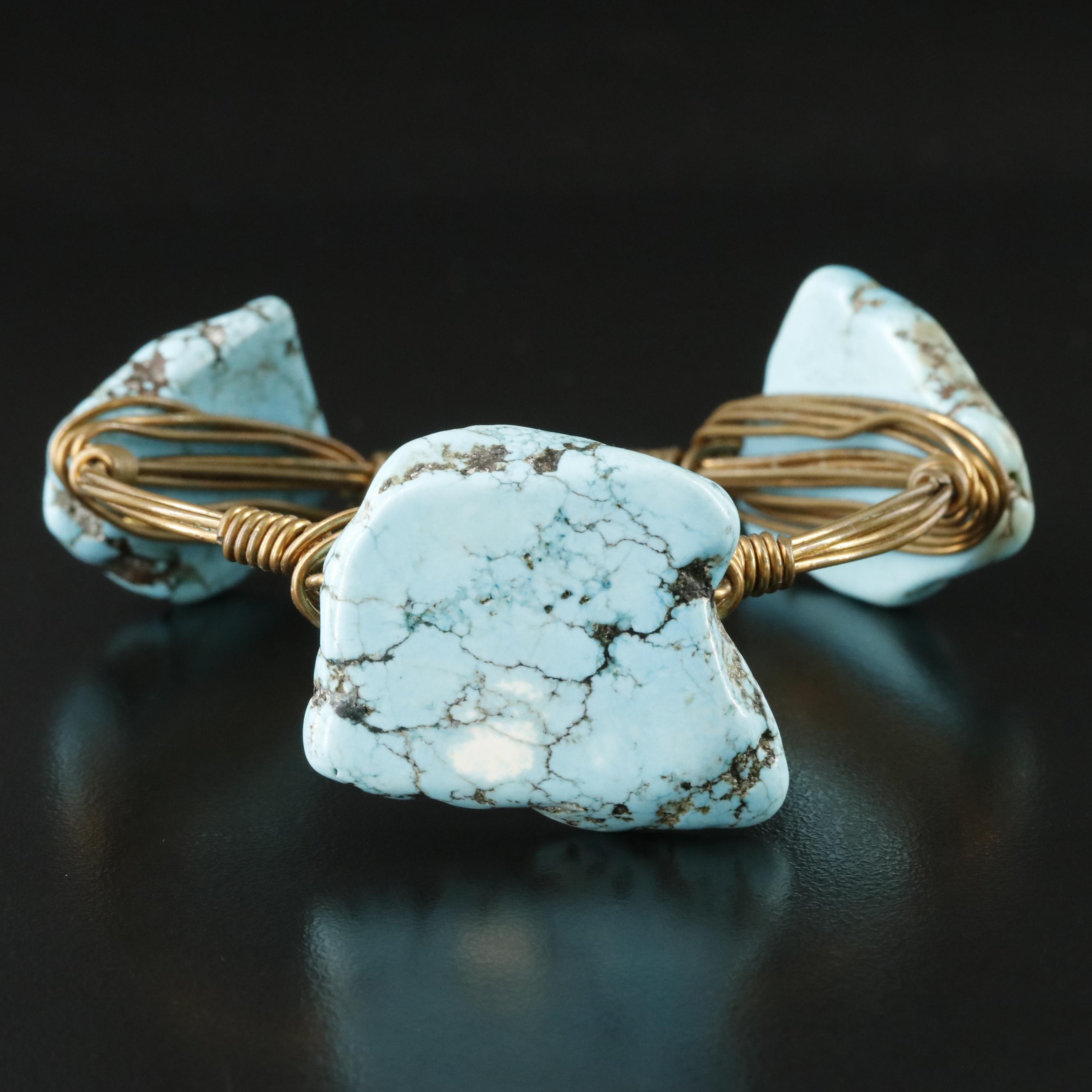 Magnesite Wire Wrap Bracelet