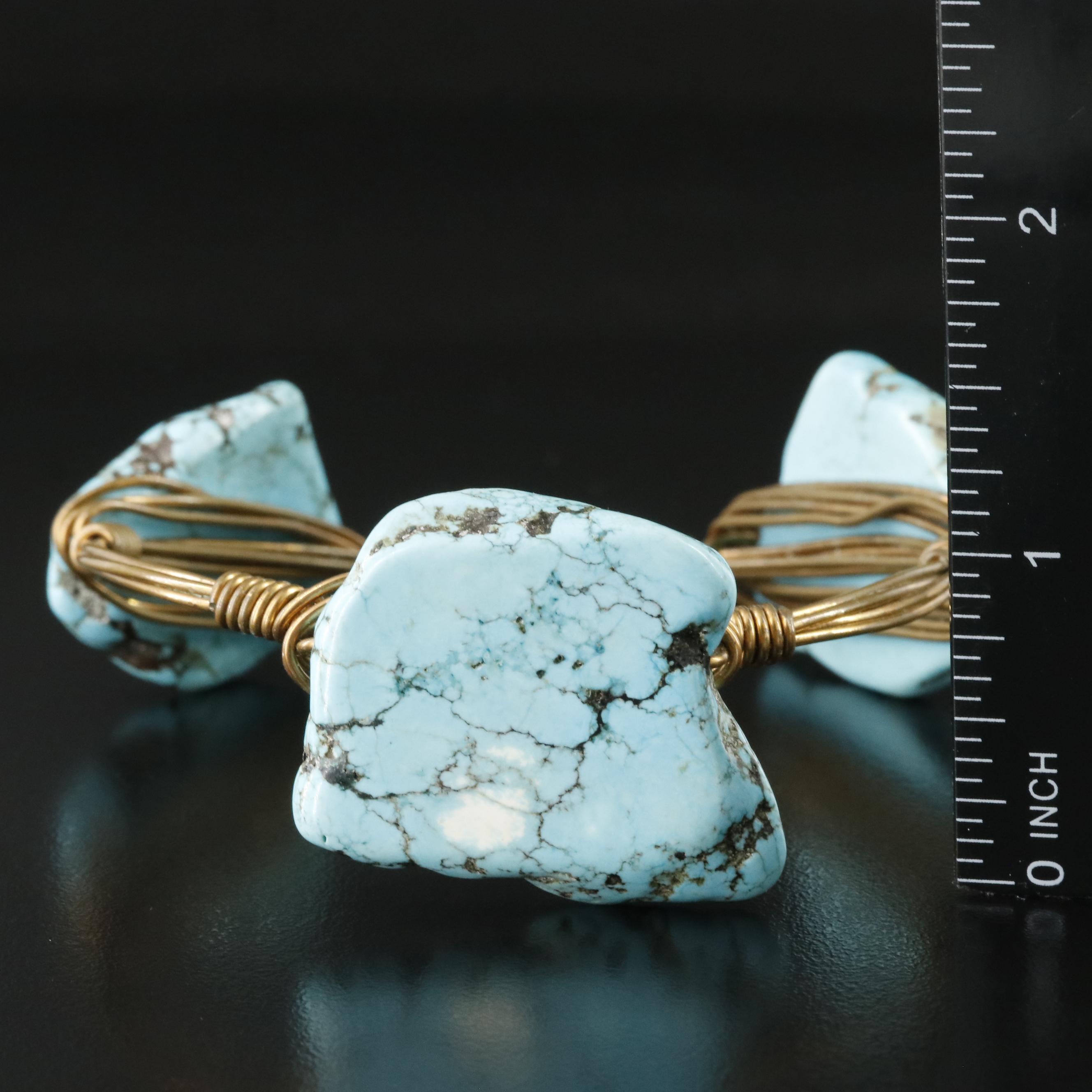 Magnesite Wire Wrap Bracelet