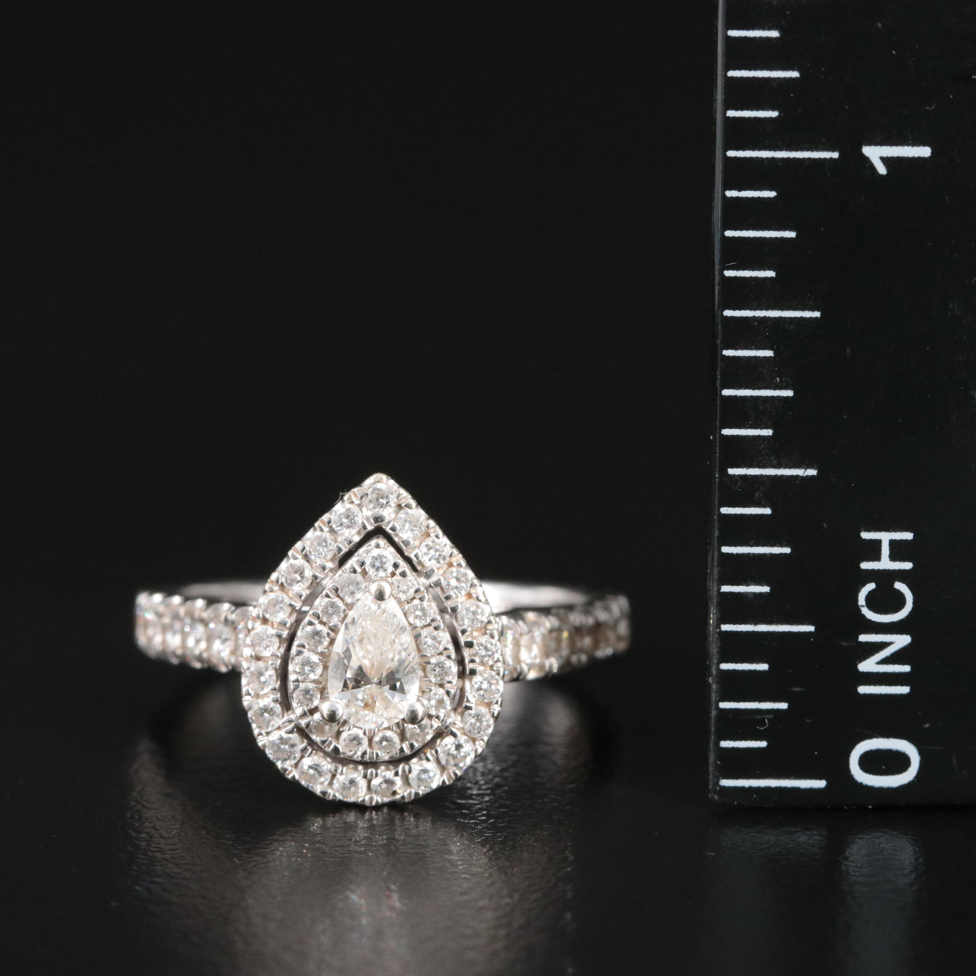 14K 0.97 CTW Triple Drop Diamond Ring