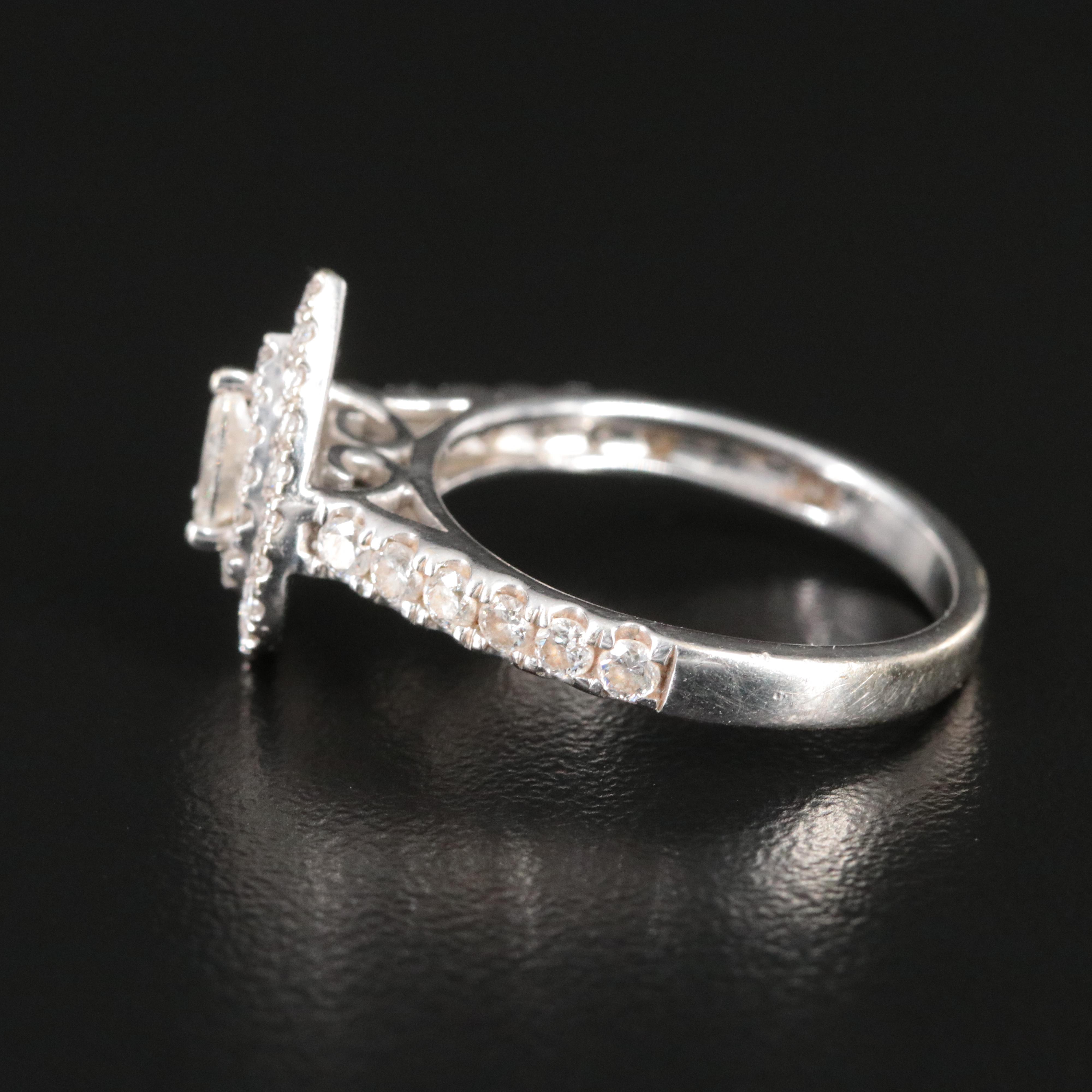 14K 0.97 CTW Triple Drop Diamond Ring