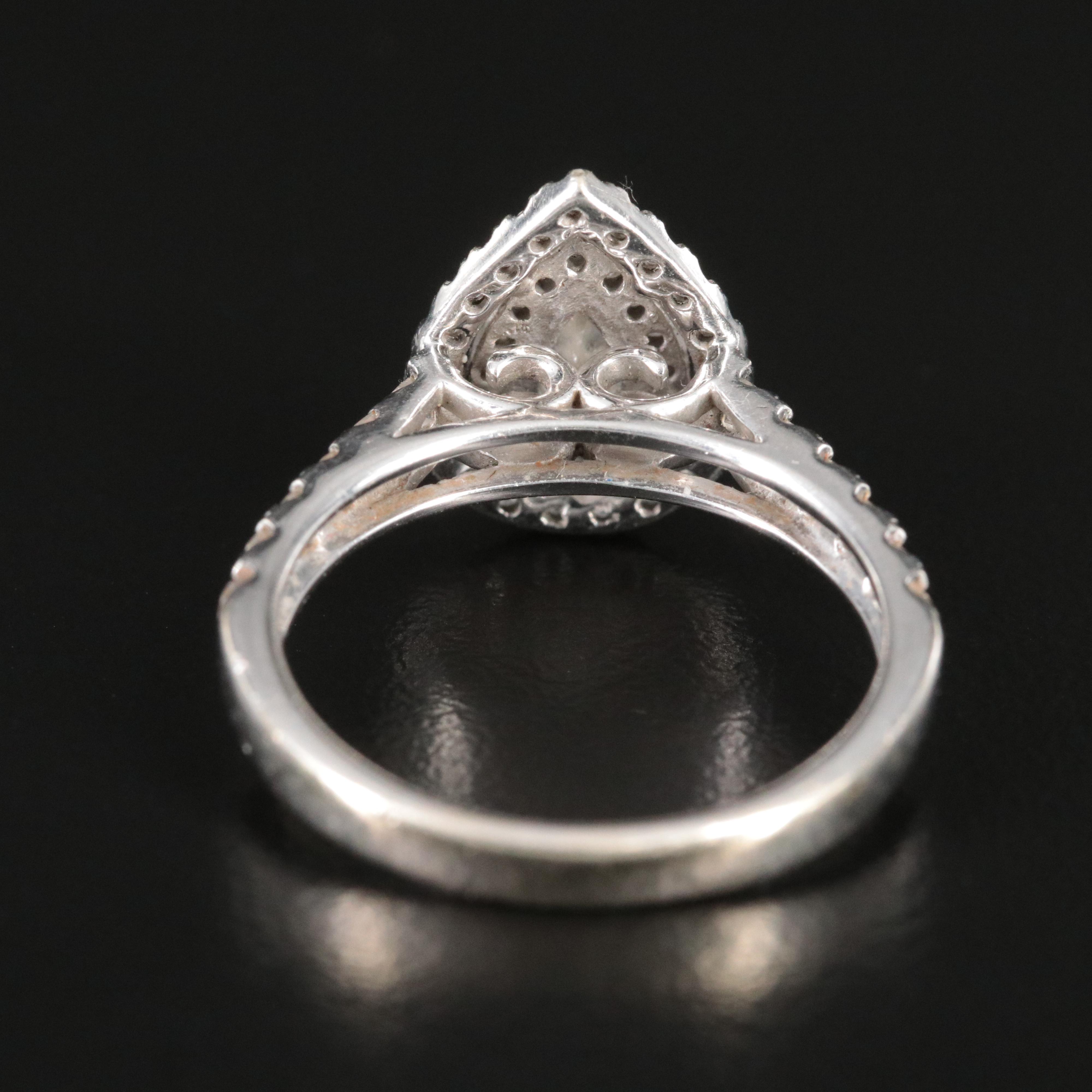 14K 0.97 CTW Triple Drop Diamond Ring