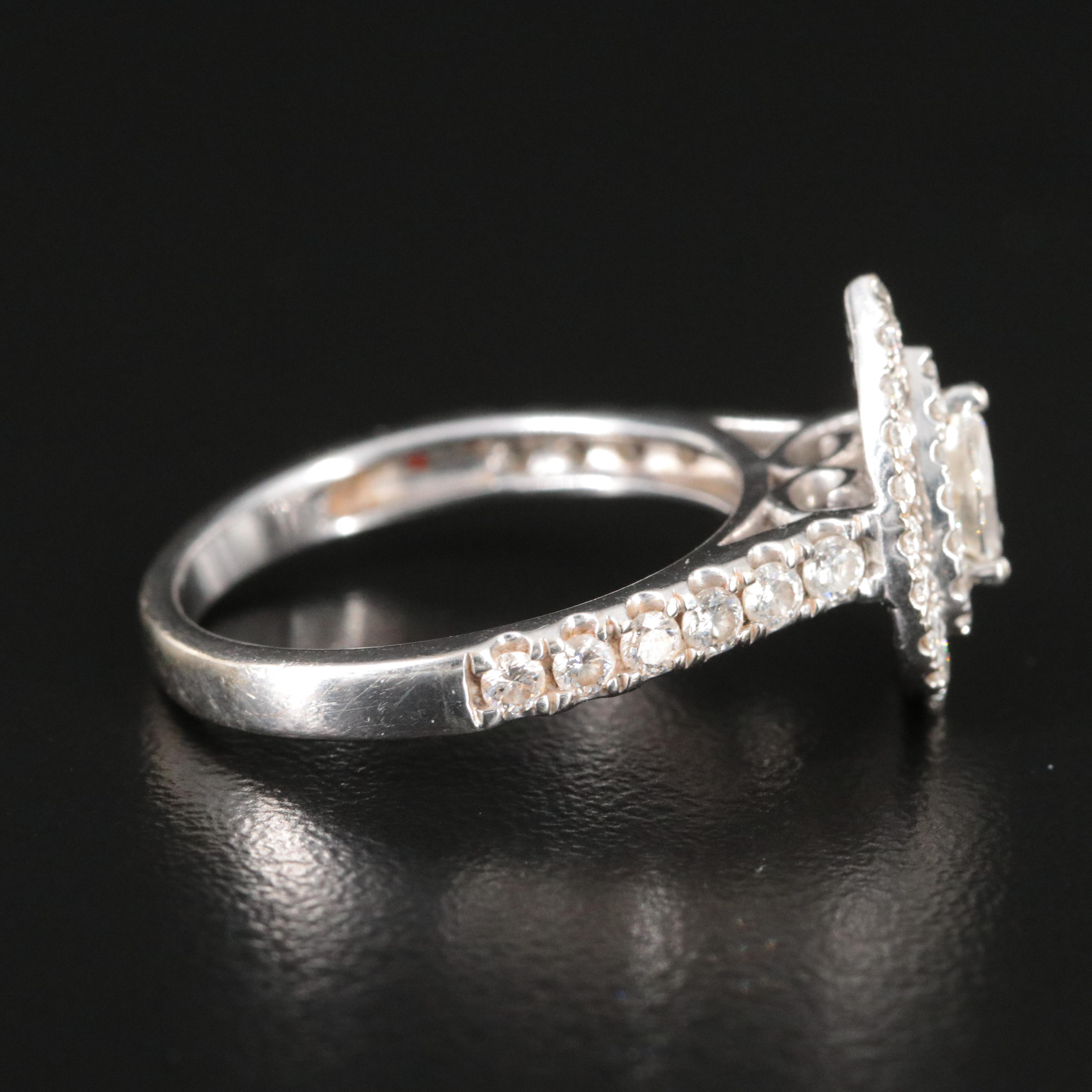 14K 0.97 CTW Triple Drop Diamond Ring