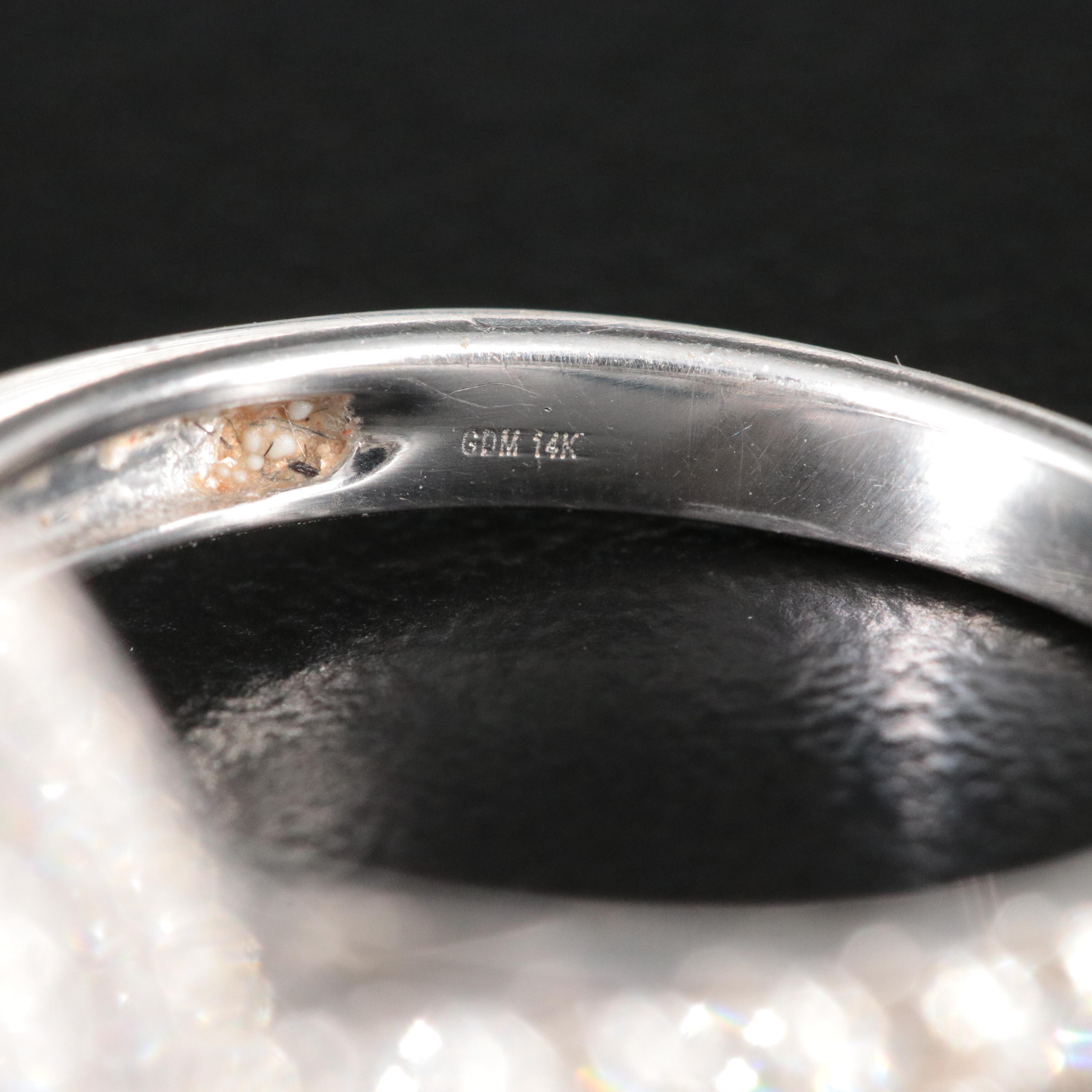 14K 0.97 CTW Triple Drop Diamond Ring