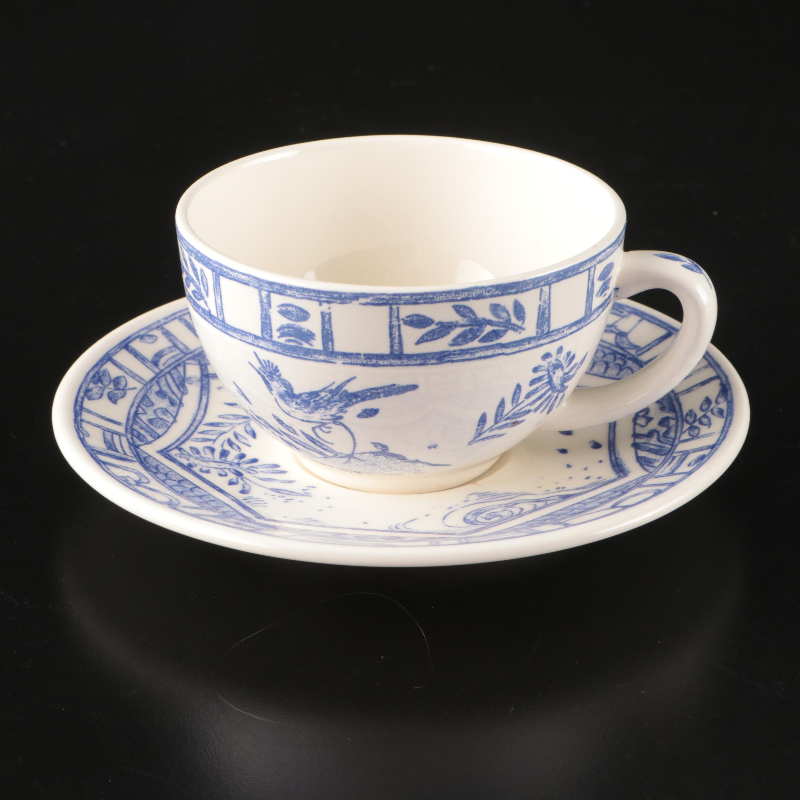 Faiencerie de Gien "Oiseau Bleu" and Other Tableware