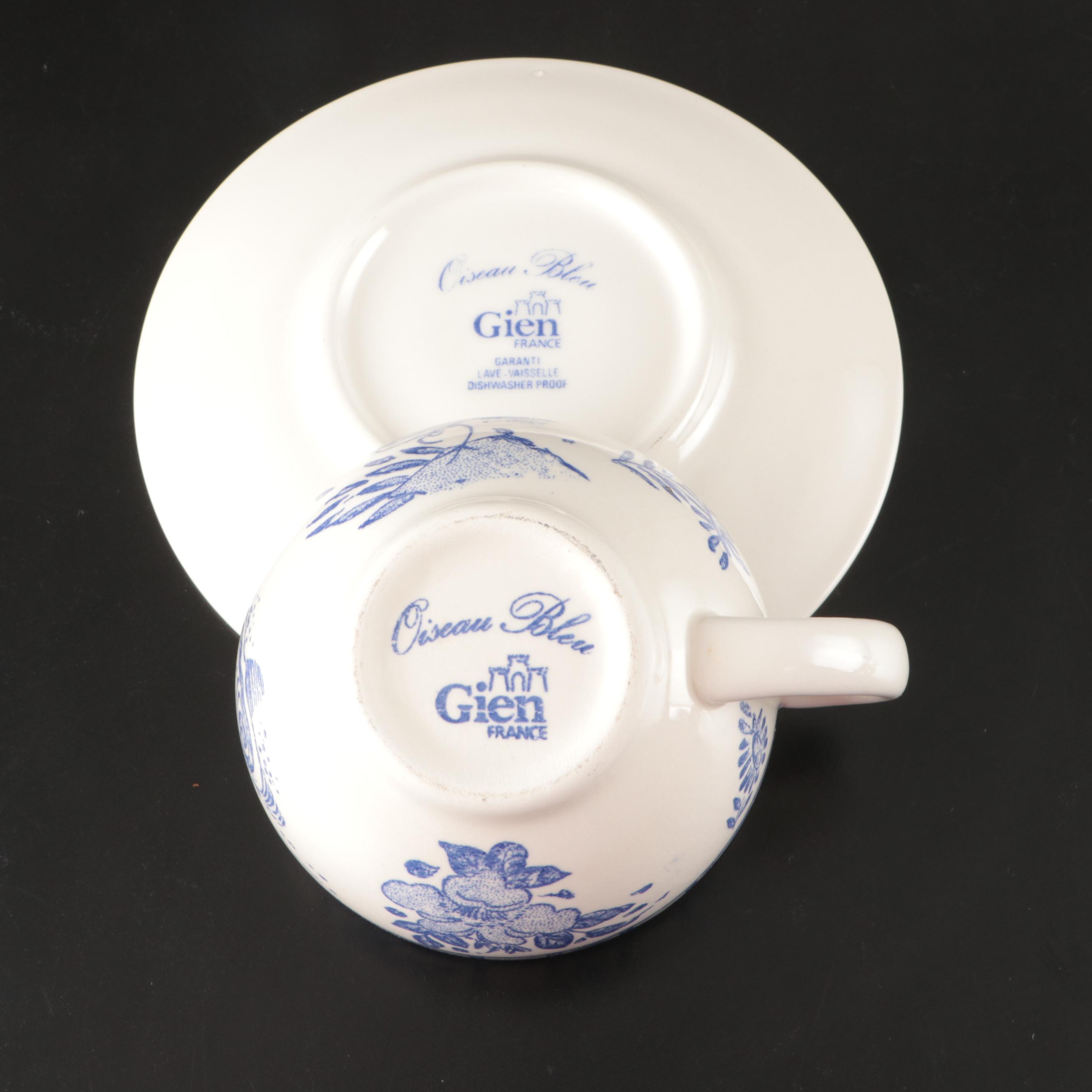 Faiencerie de Gien "Oiseau Bleu" and Other Tableware