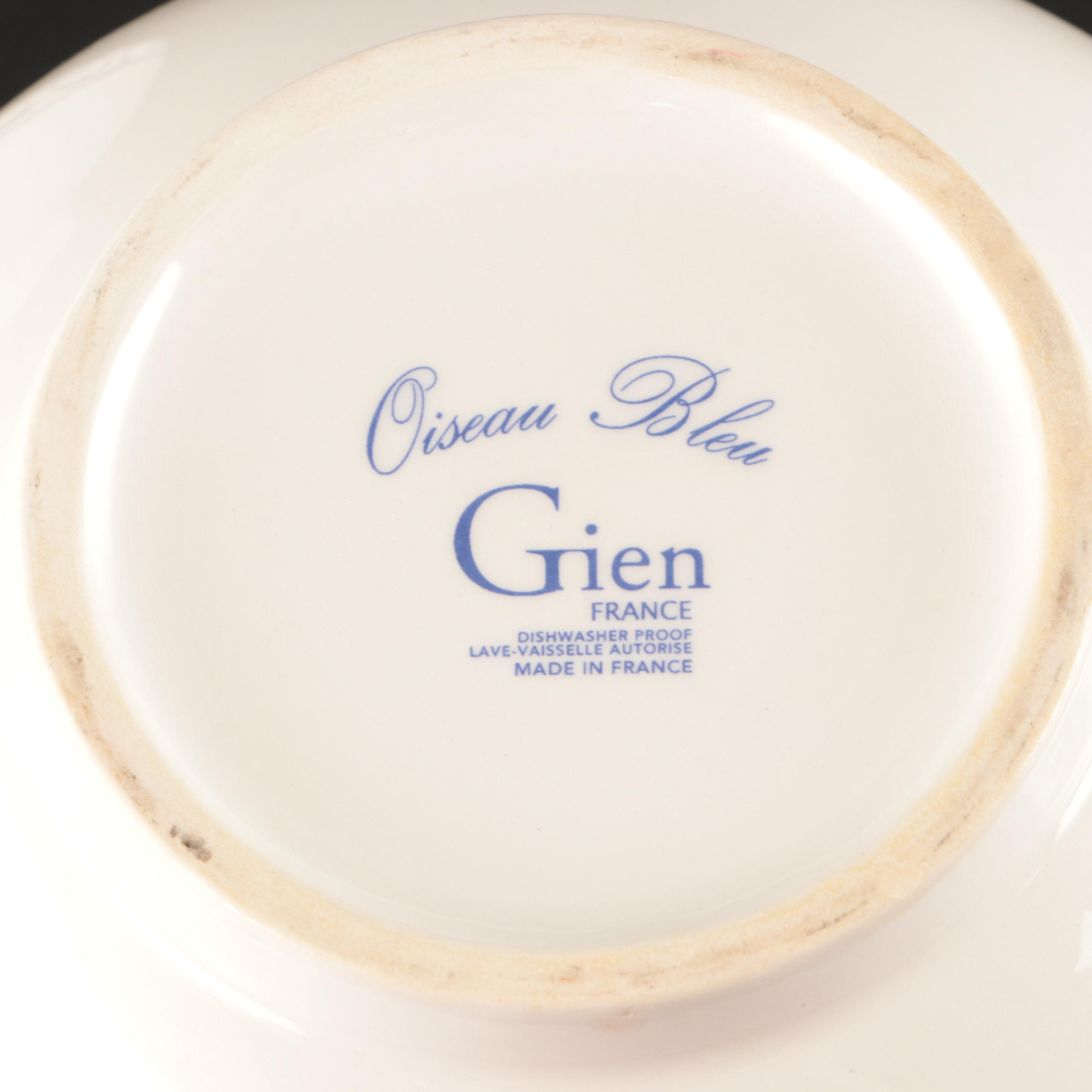 Faiencerie de Gien "Oiseau Bleu" and Other Tableware