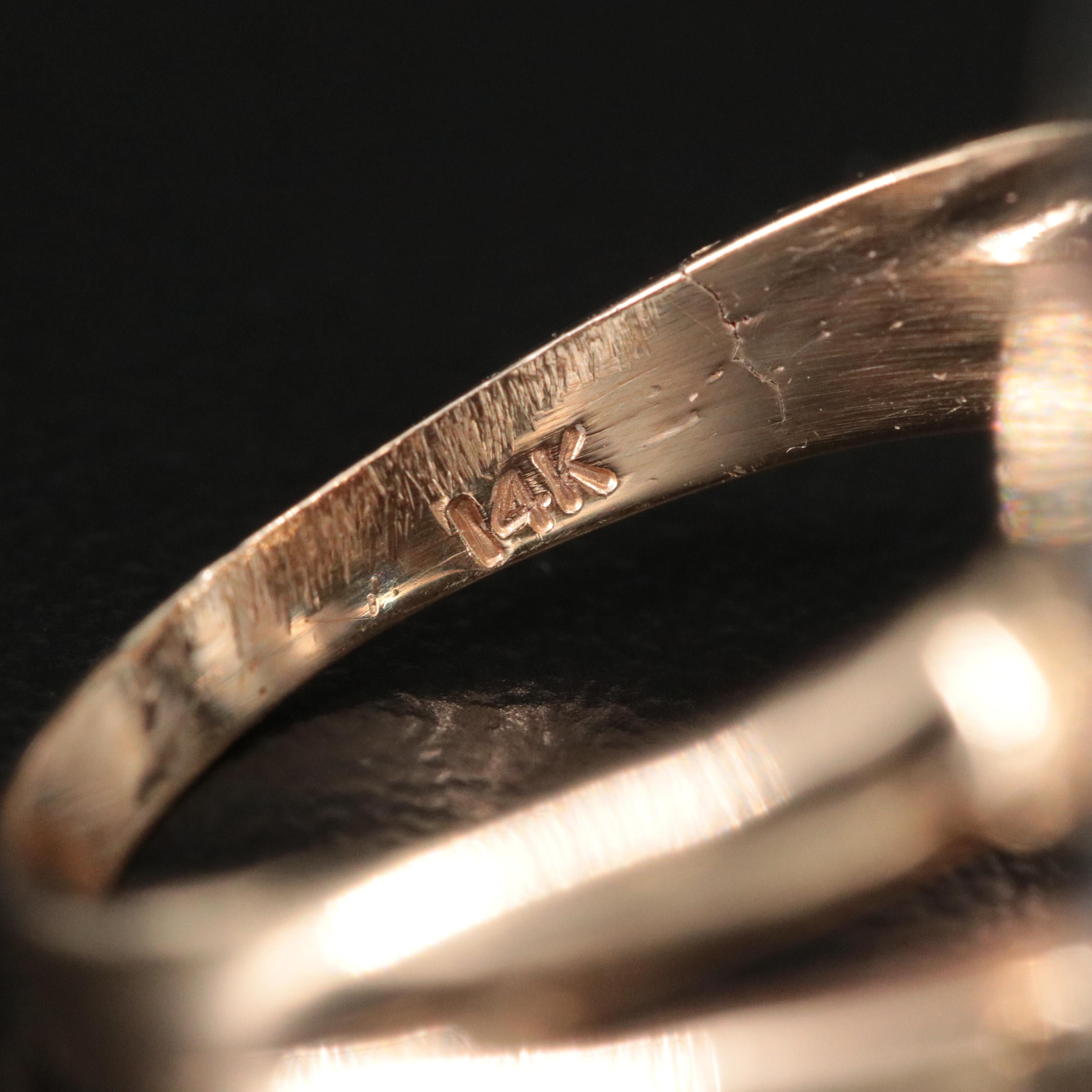 14K Pearl and Faux Black Onyx Ring