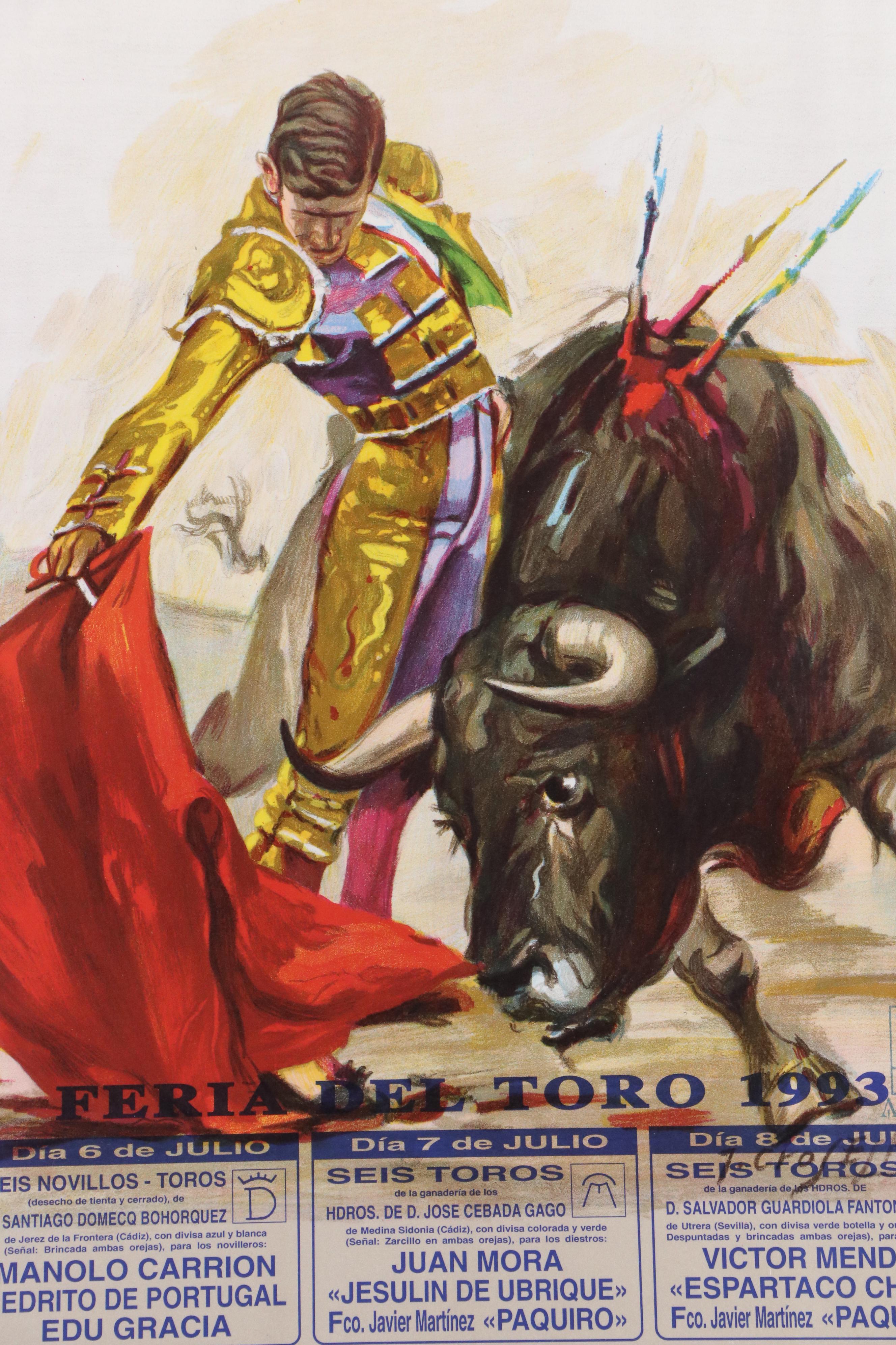 Vintage Lithograph Bullfighting Poster