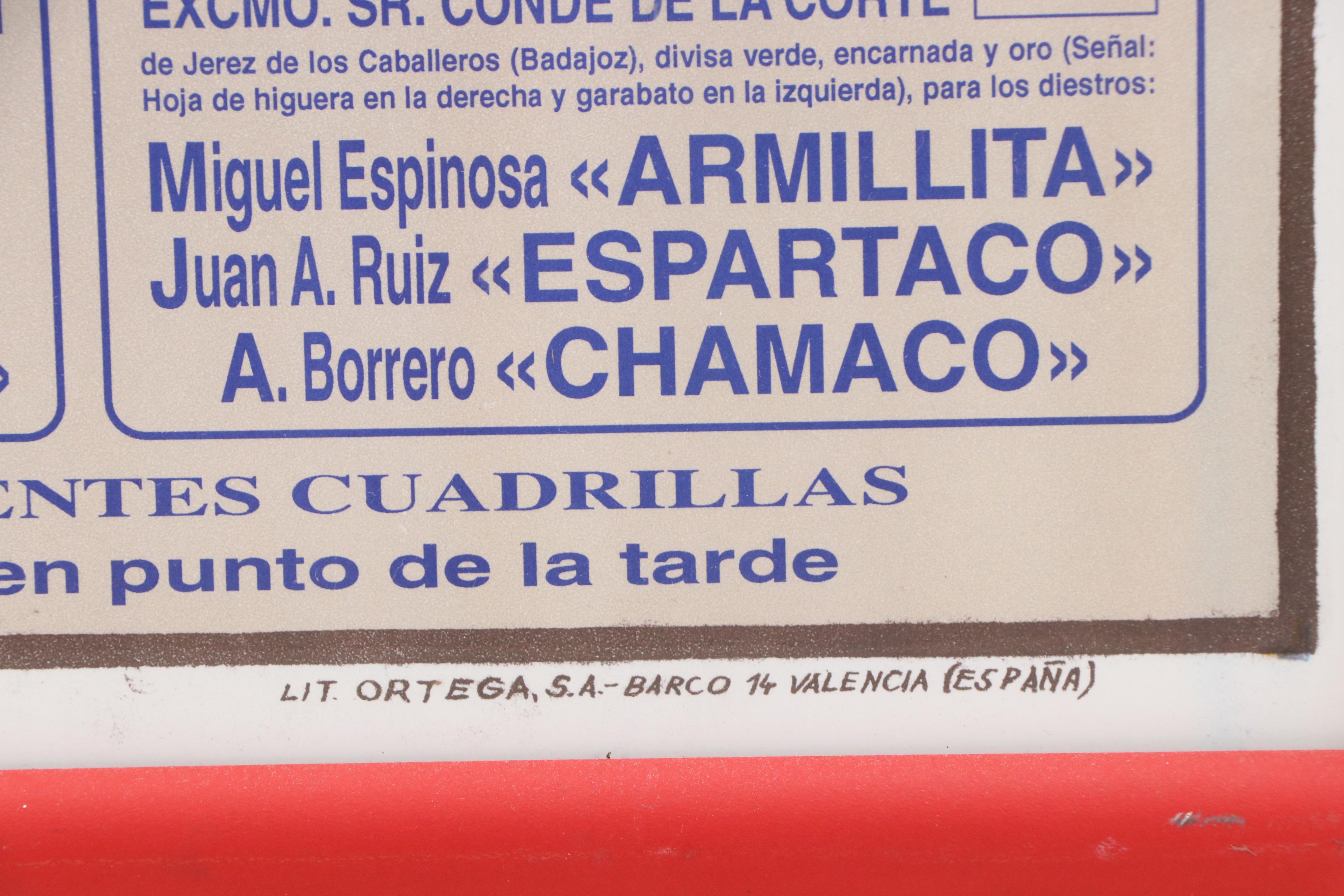 Vintage Lithograph Bullfighting Poster