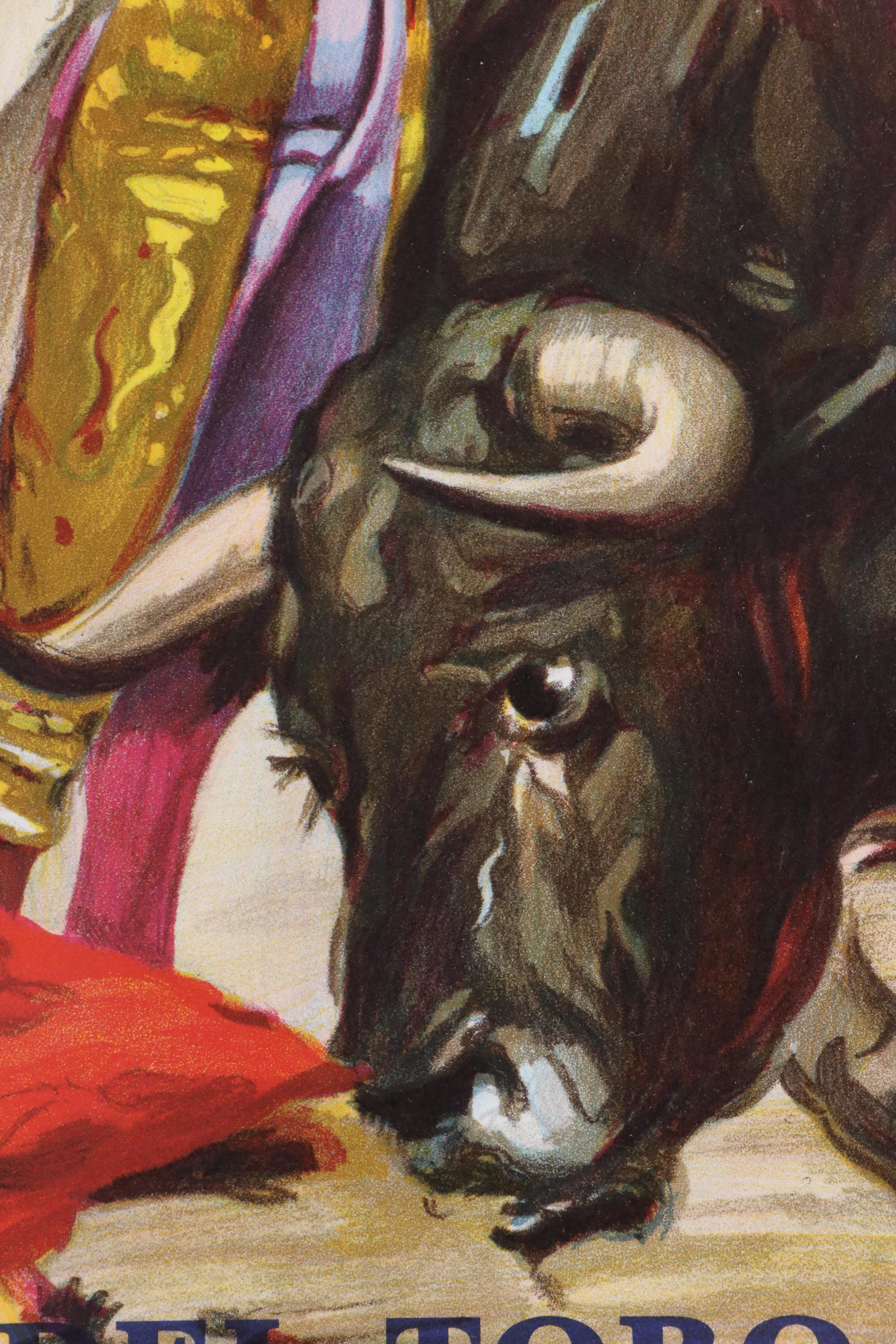 Vintage Lithograph Bullfighting Poster