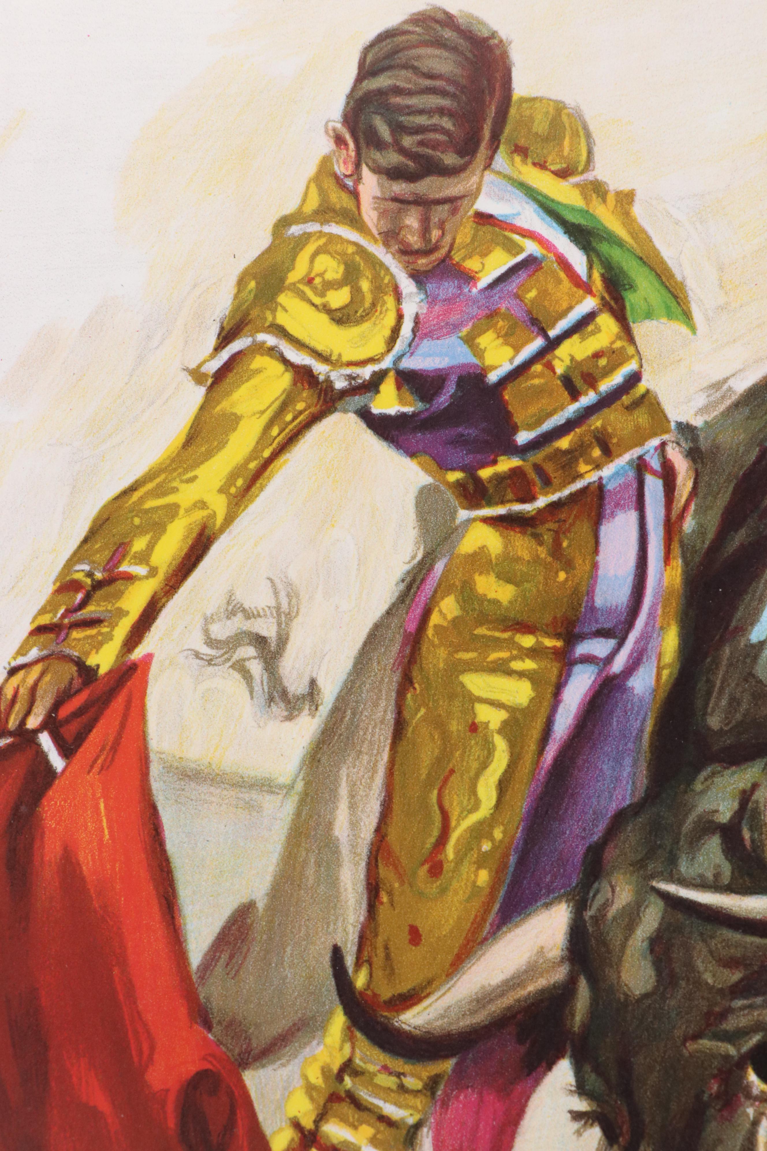 Vintage Lithograph Bullfighting Poster