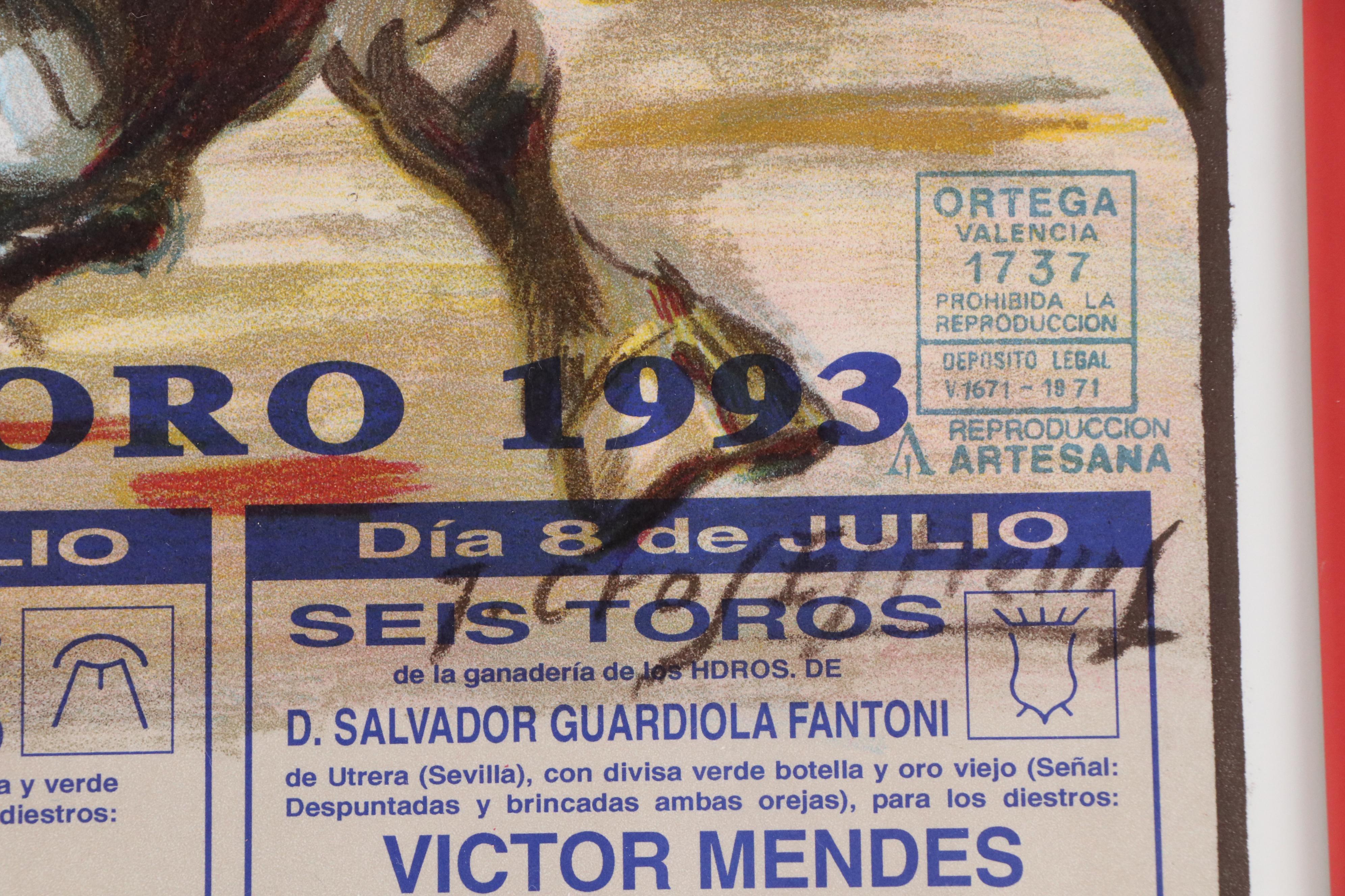 Vintage Lithograph Bullfighting Poster