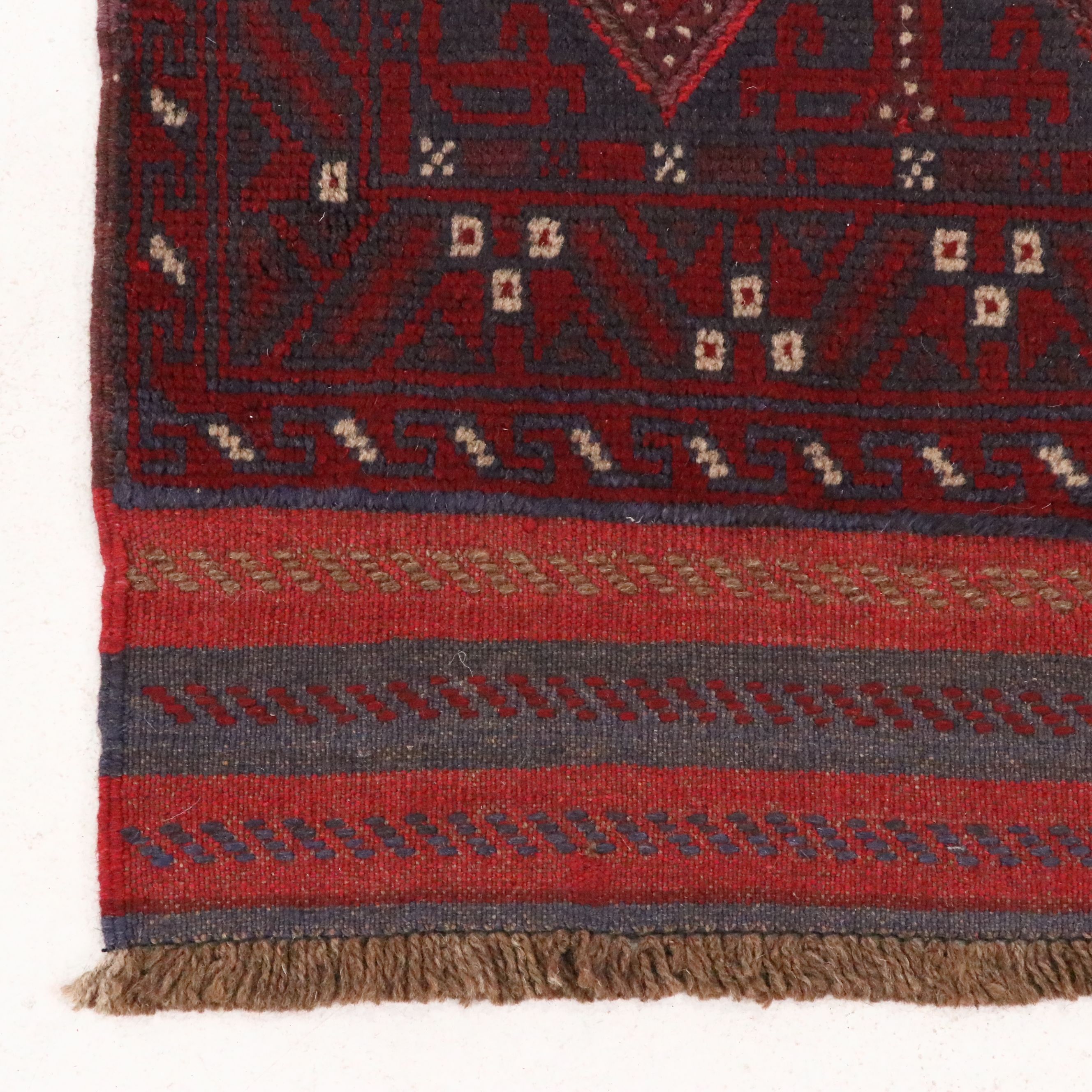 2'5 x 11'8 Hand-Knotted Afghan Mashwani Carpet Runner