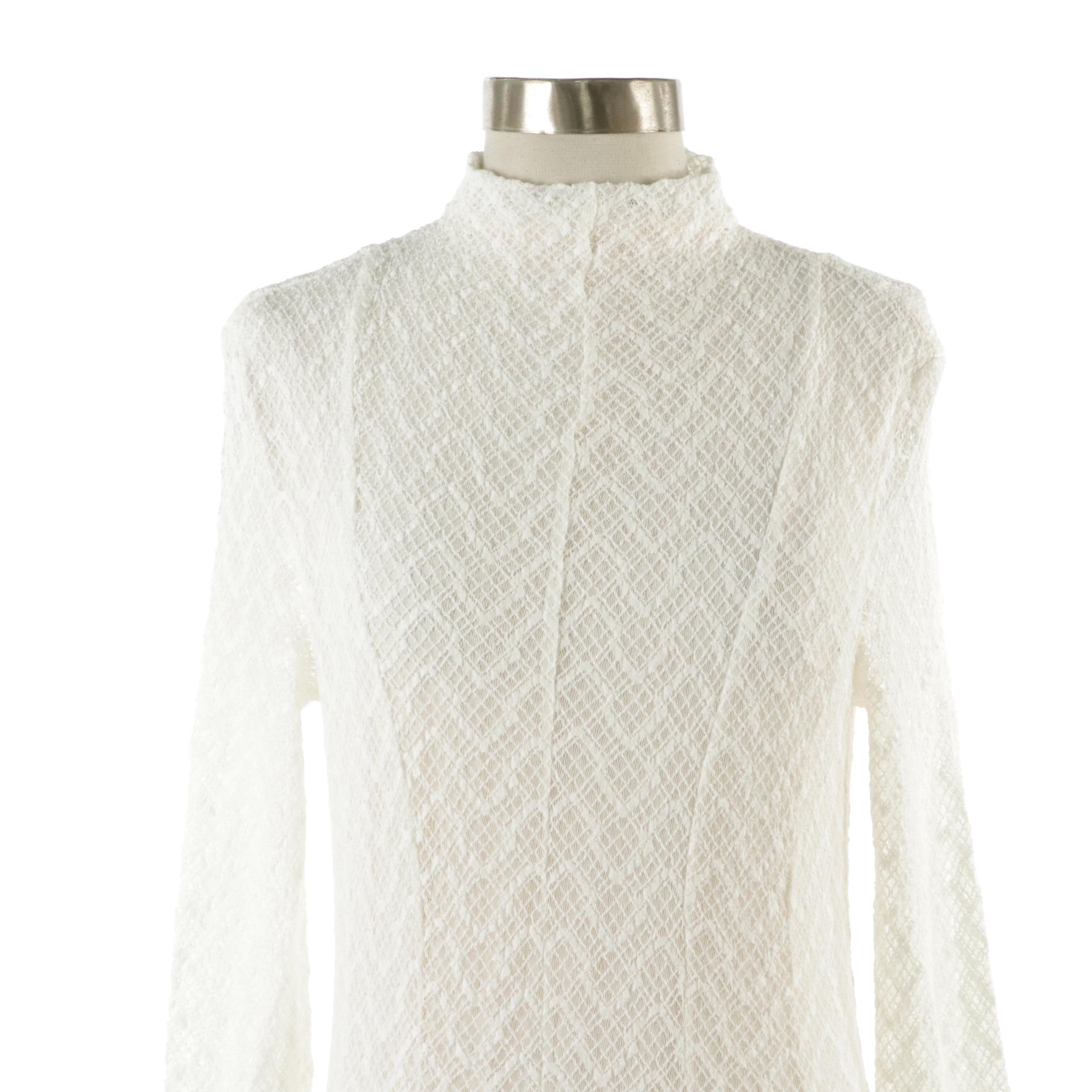 Ruffled Lace Maxi Dress and Flared Sleeve Full-Length Cover Up