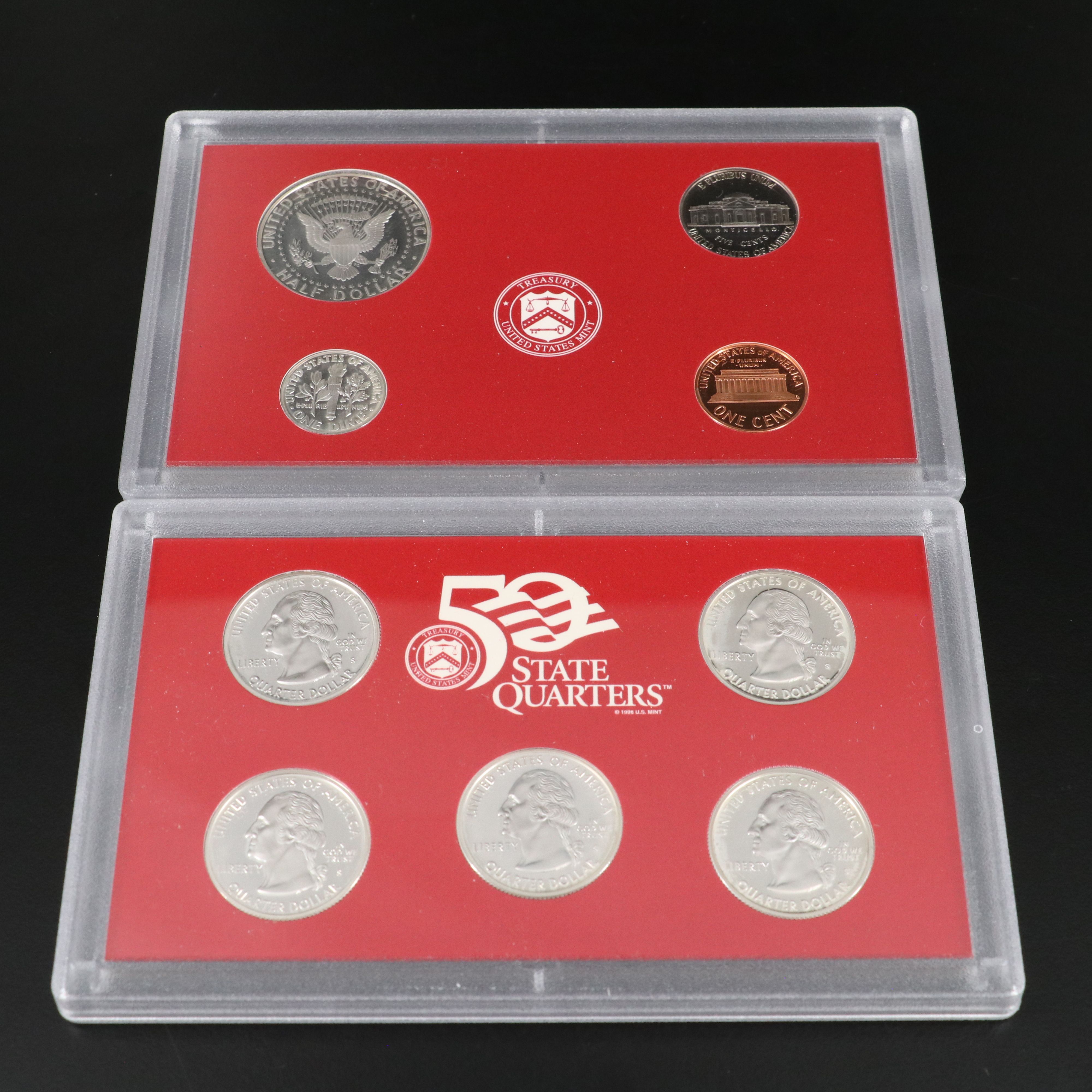 Two United States Modern Silver Proof Sets, 1999 and 2000