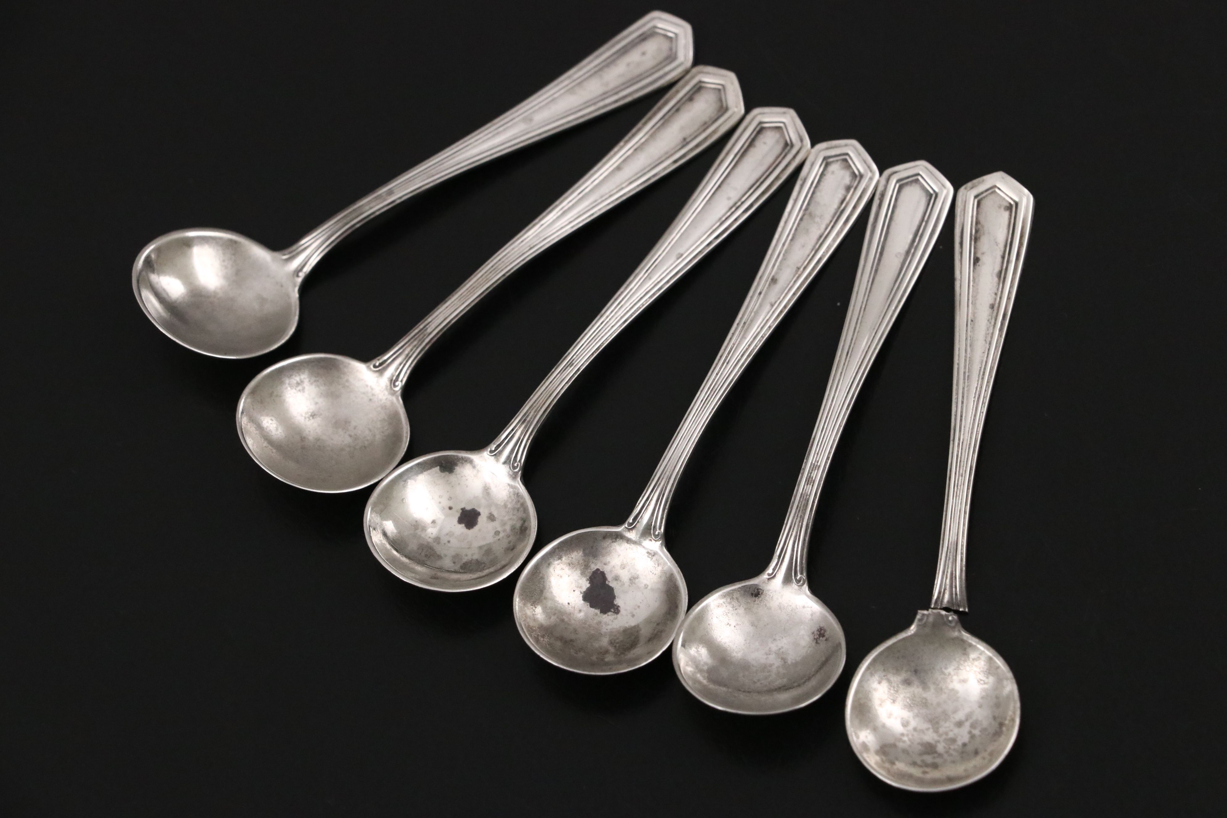 Sterling Salt Cellar and Spoons with Silver Plate Hand-Chased Shakers and More