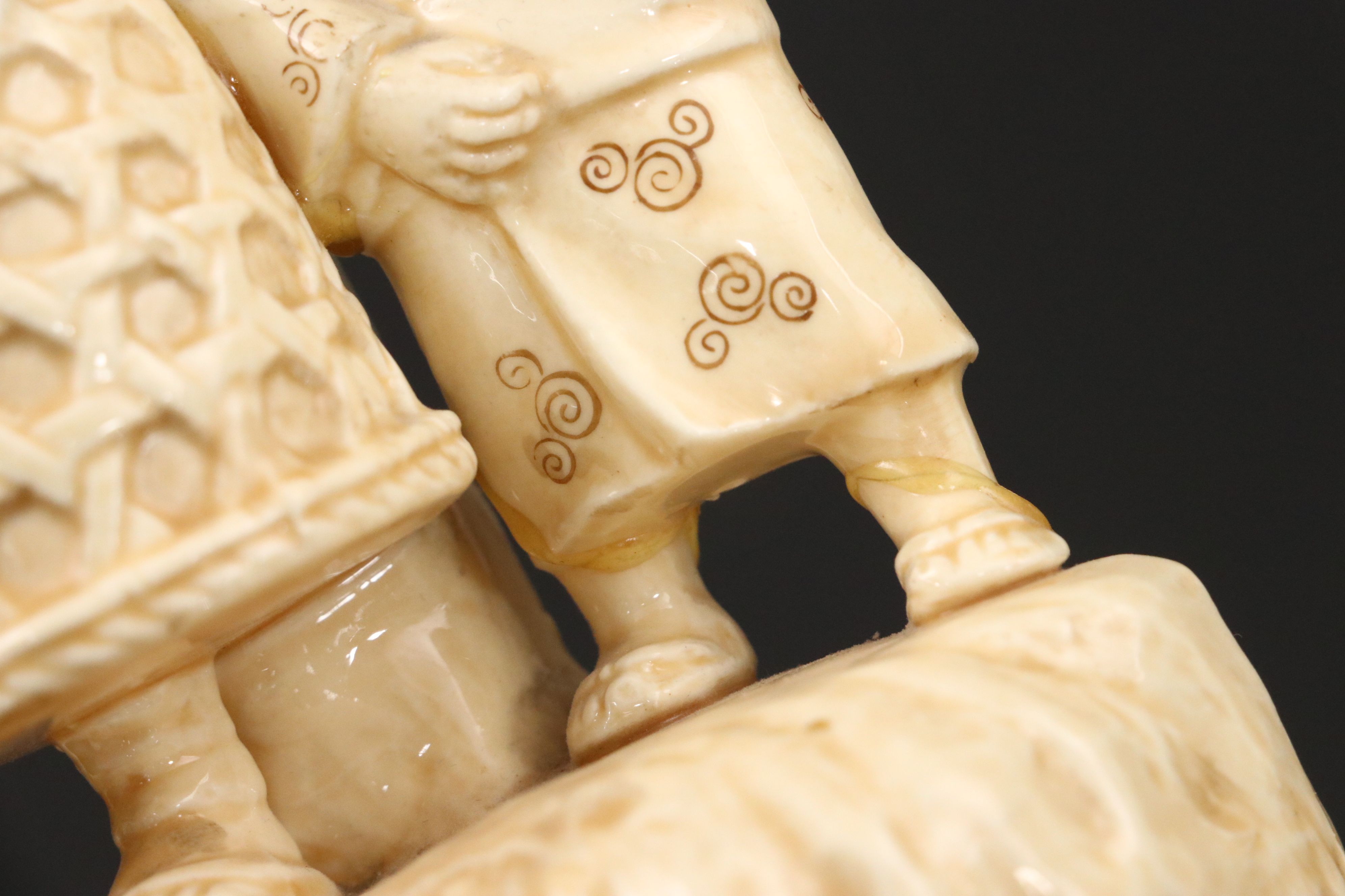 Chinese Ivory Ceramic Figural Groups, Mid to Late 20th Century