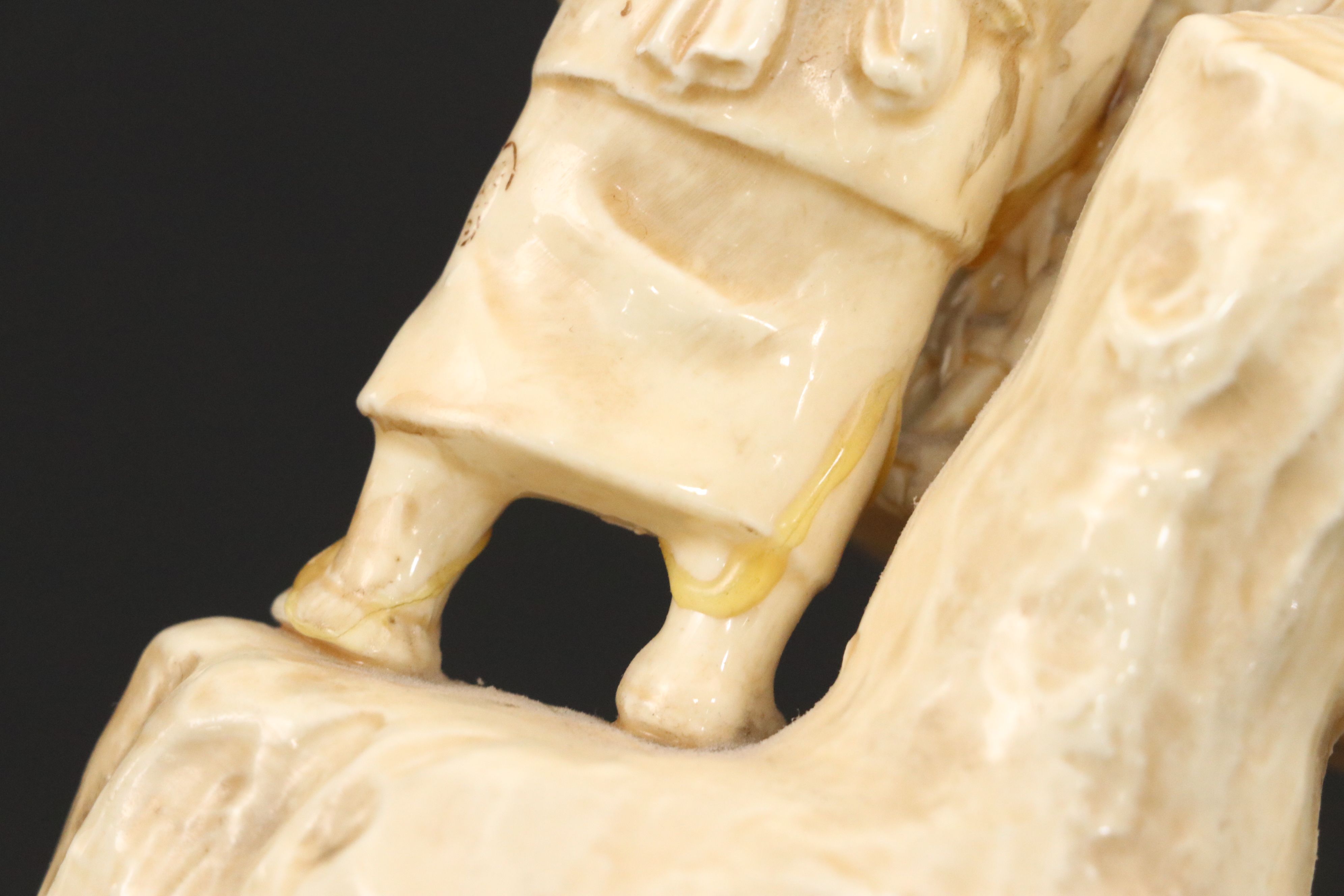 Chinese Ivory Ceramic Figural Groups, Mid to Late 20th Century