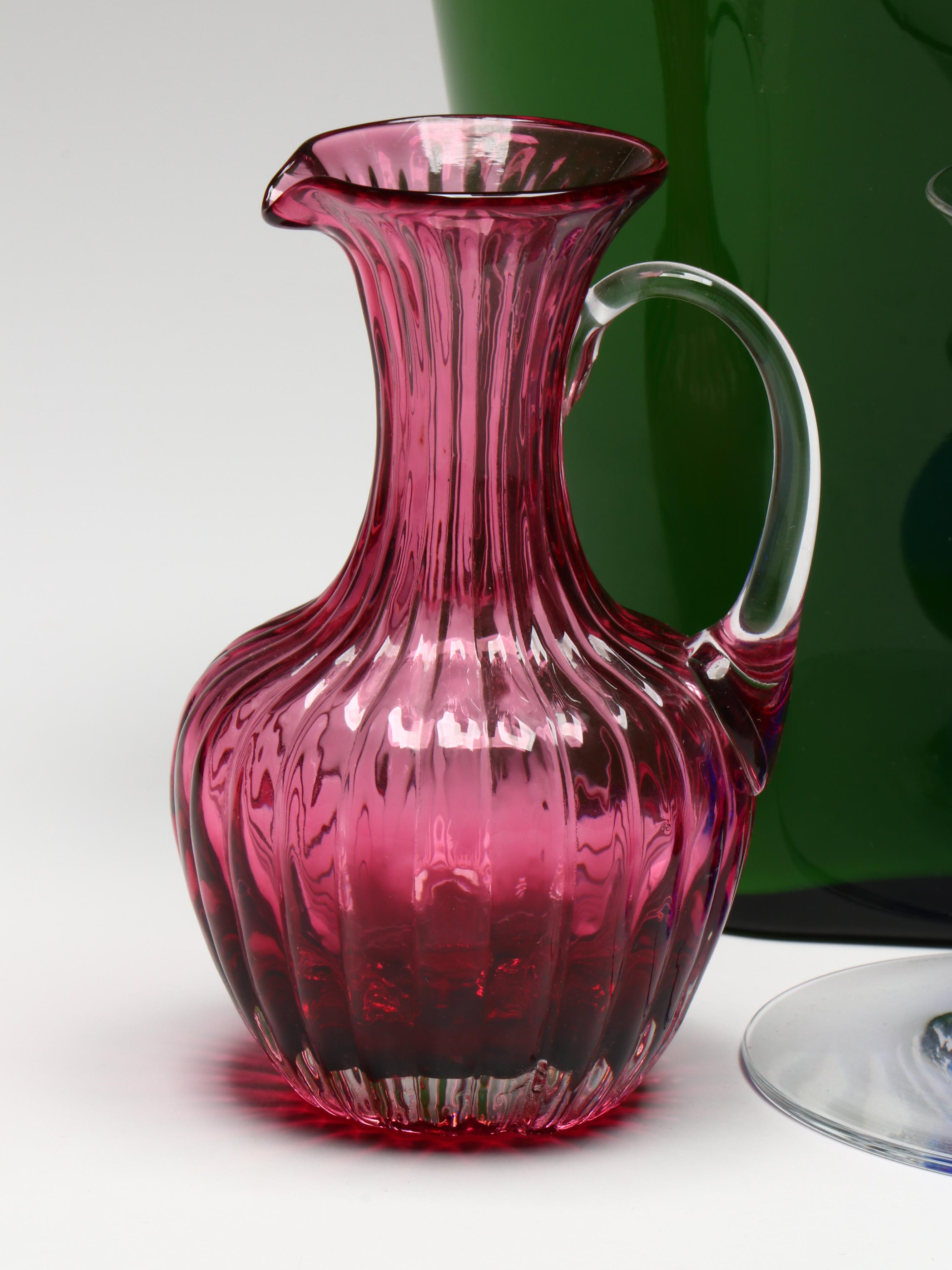 Mid Century Modern Enamel Dishes with Other Glass Decor