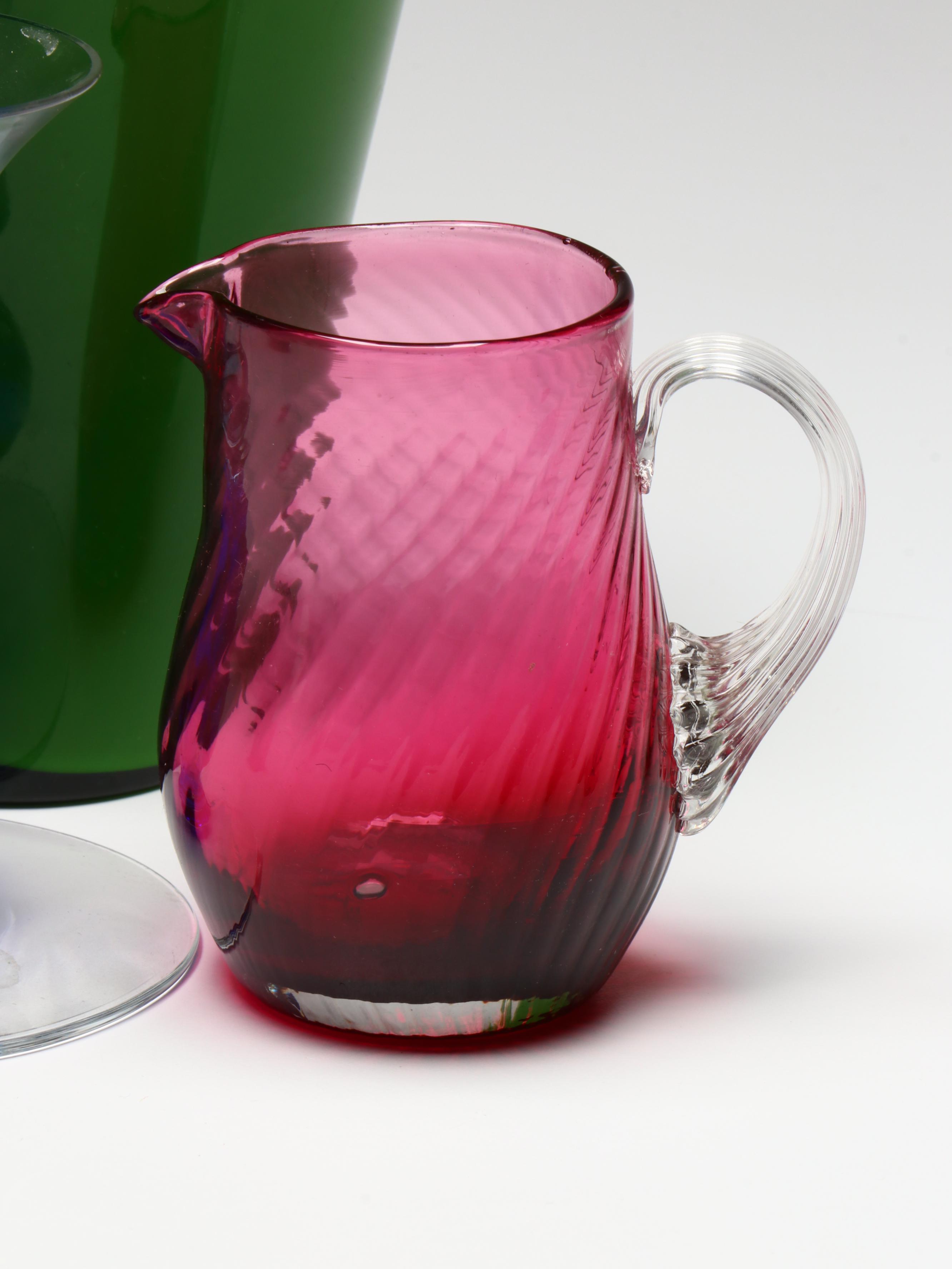 Mid Century Modern Enamel Dishes with Other Glass Decor