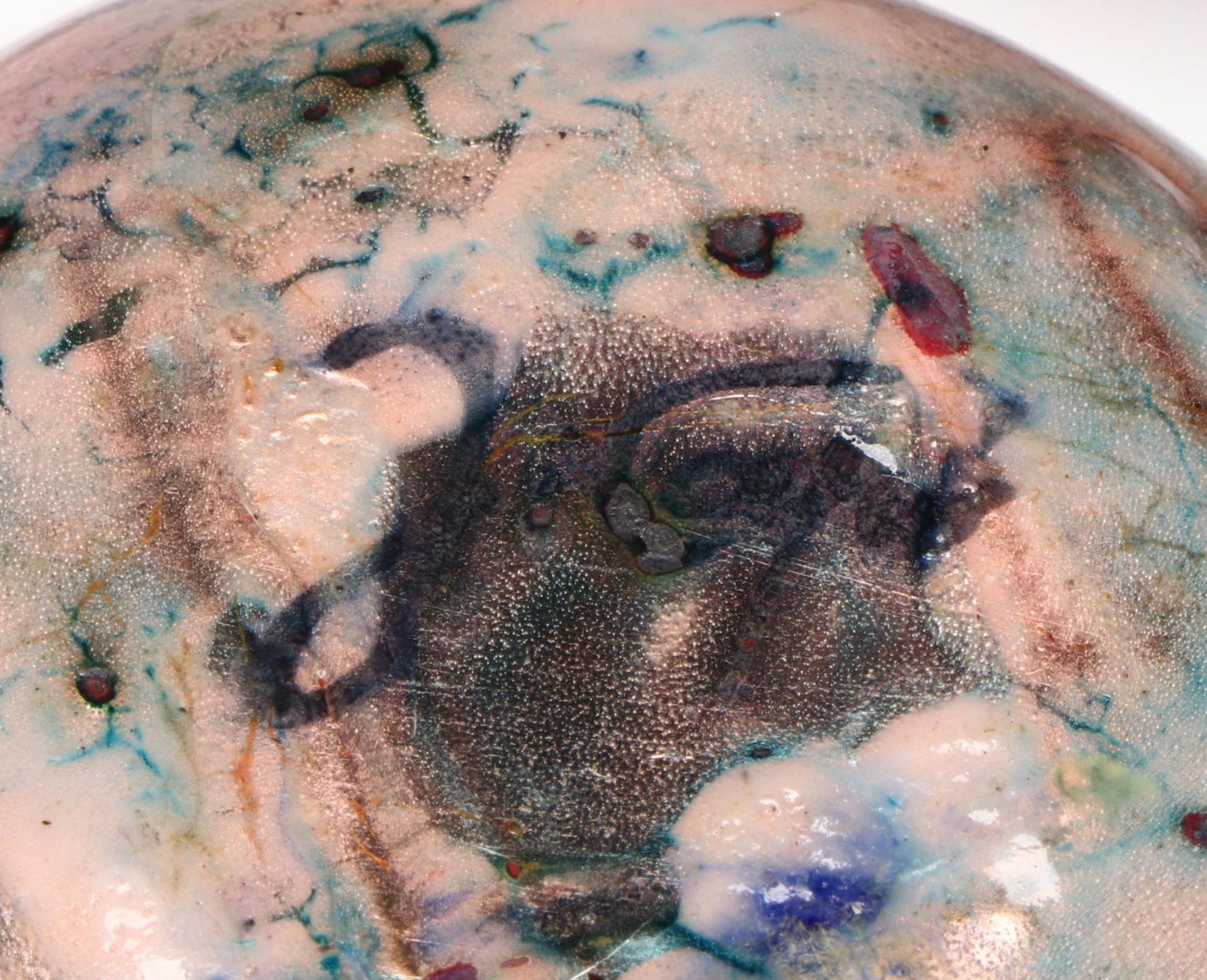 Mid Century Modern Enamel Dishes with Other Glass Decor