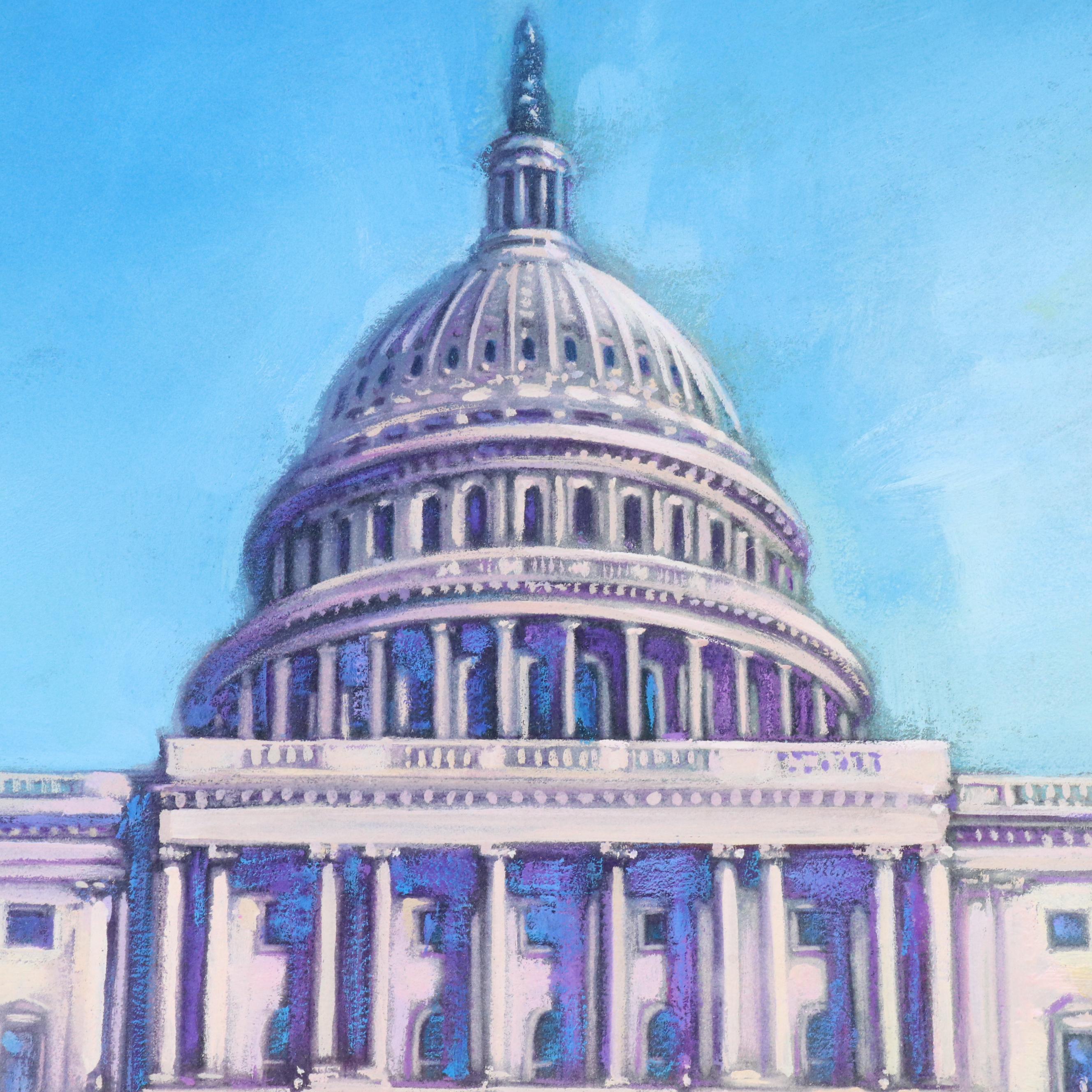 James Kevin Torline Gouache Illustration of Holiday White House Scene, More