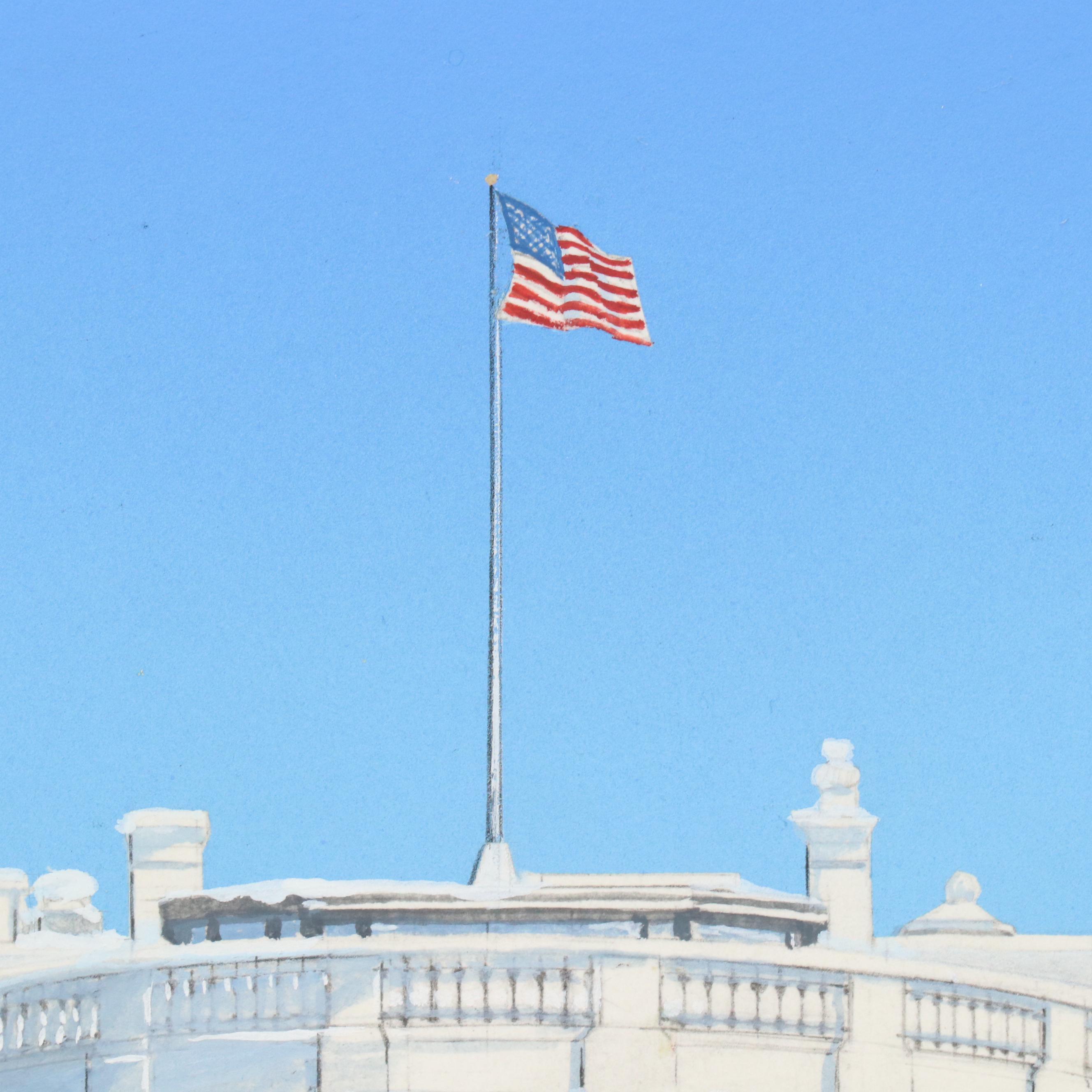 James Kevin Torline Gouache Illustration of Holiday White House Scene, More