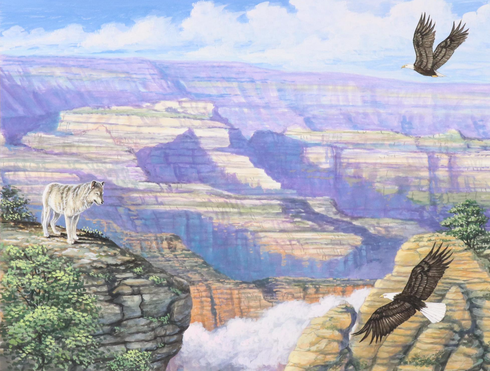 James Kevin Torline Gouache Illustration of Holiday White House Scene, More