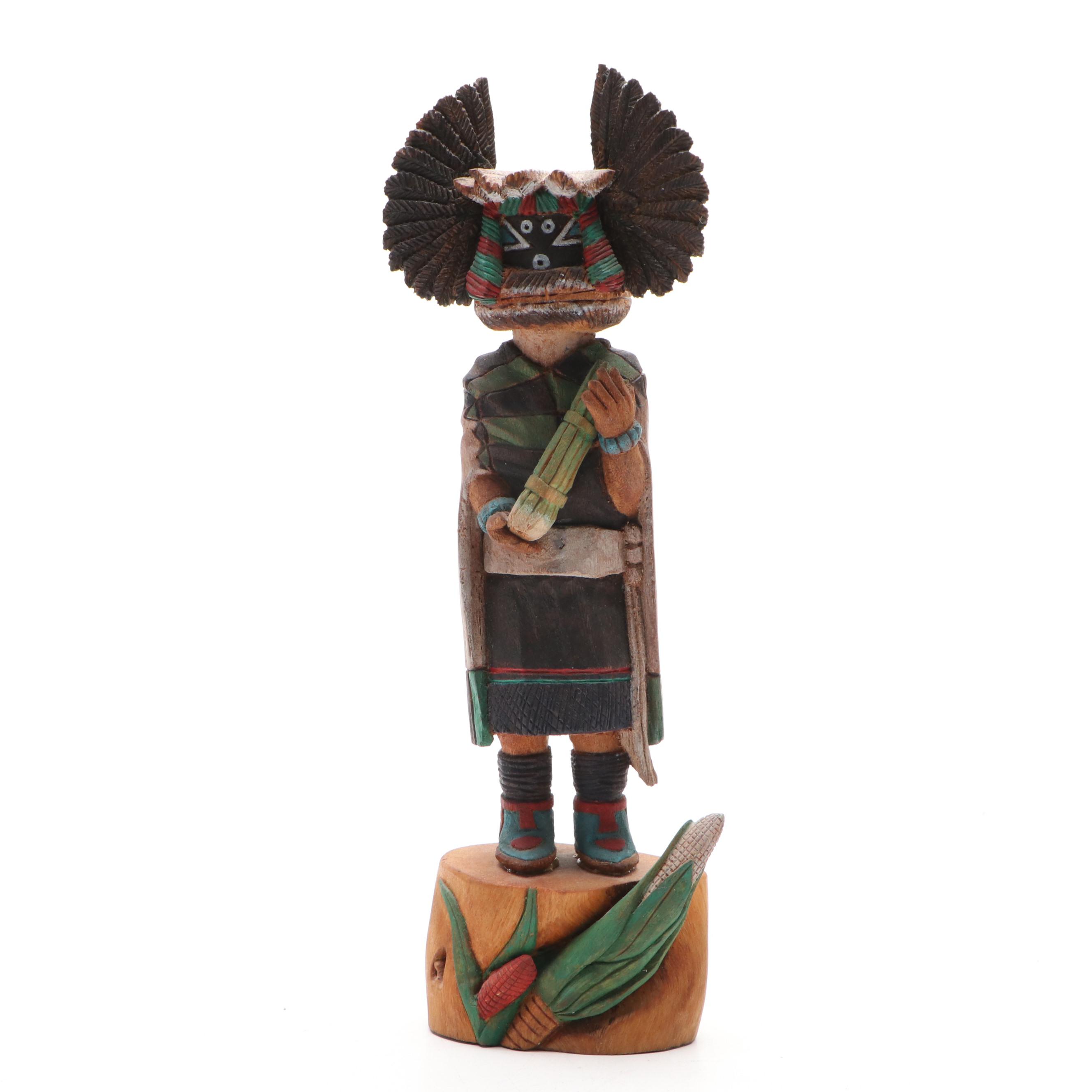 Fred Chapella Hopi "Crow Mother" Carved Wood Kachina Doll