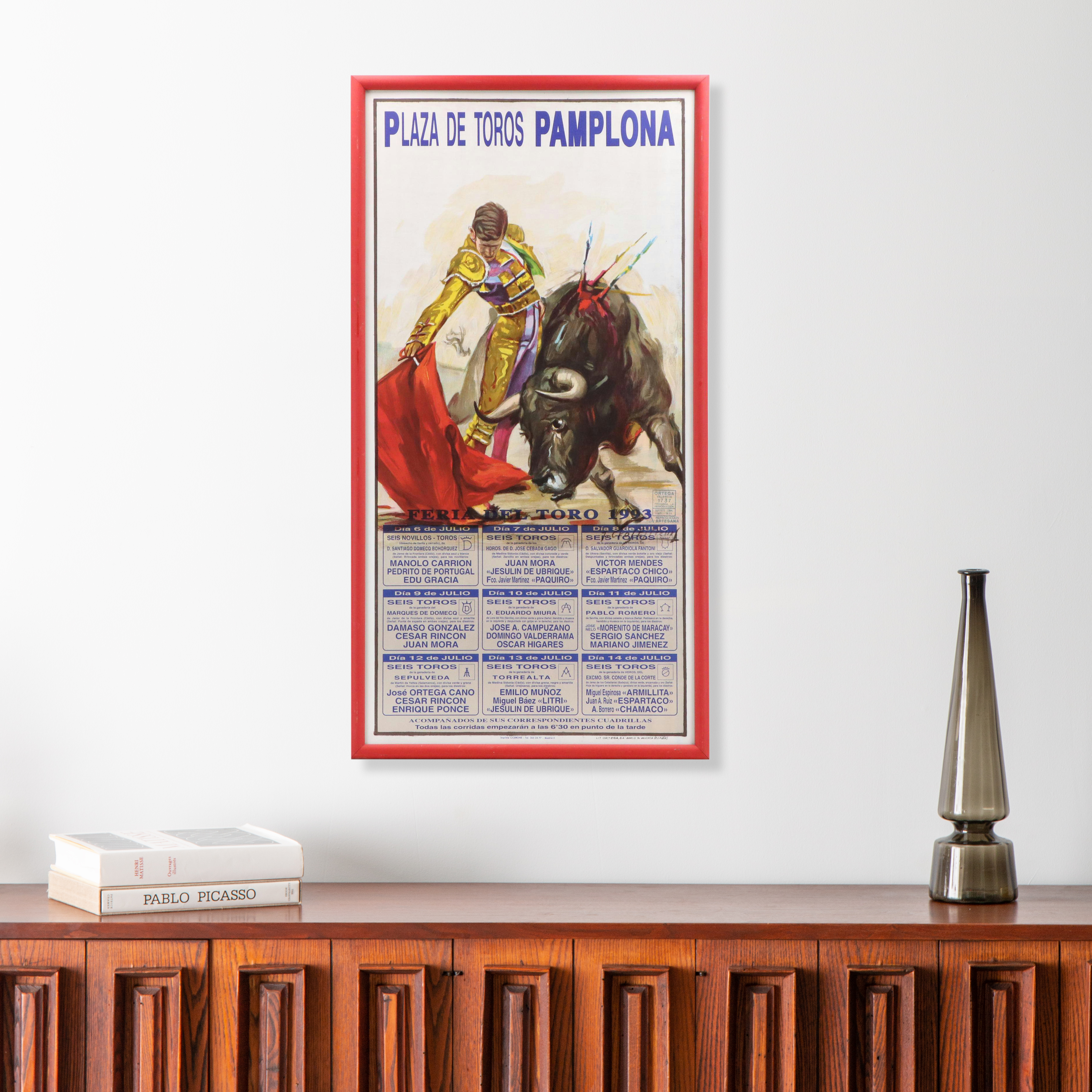Vintage Lithograph Bullfighting Poster