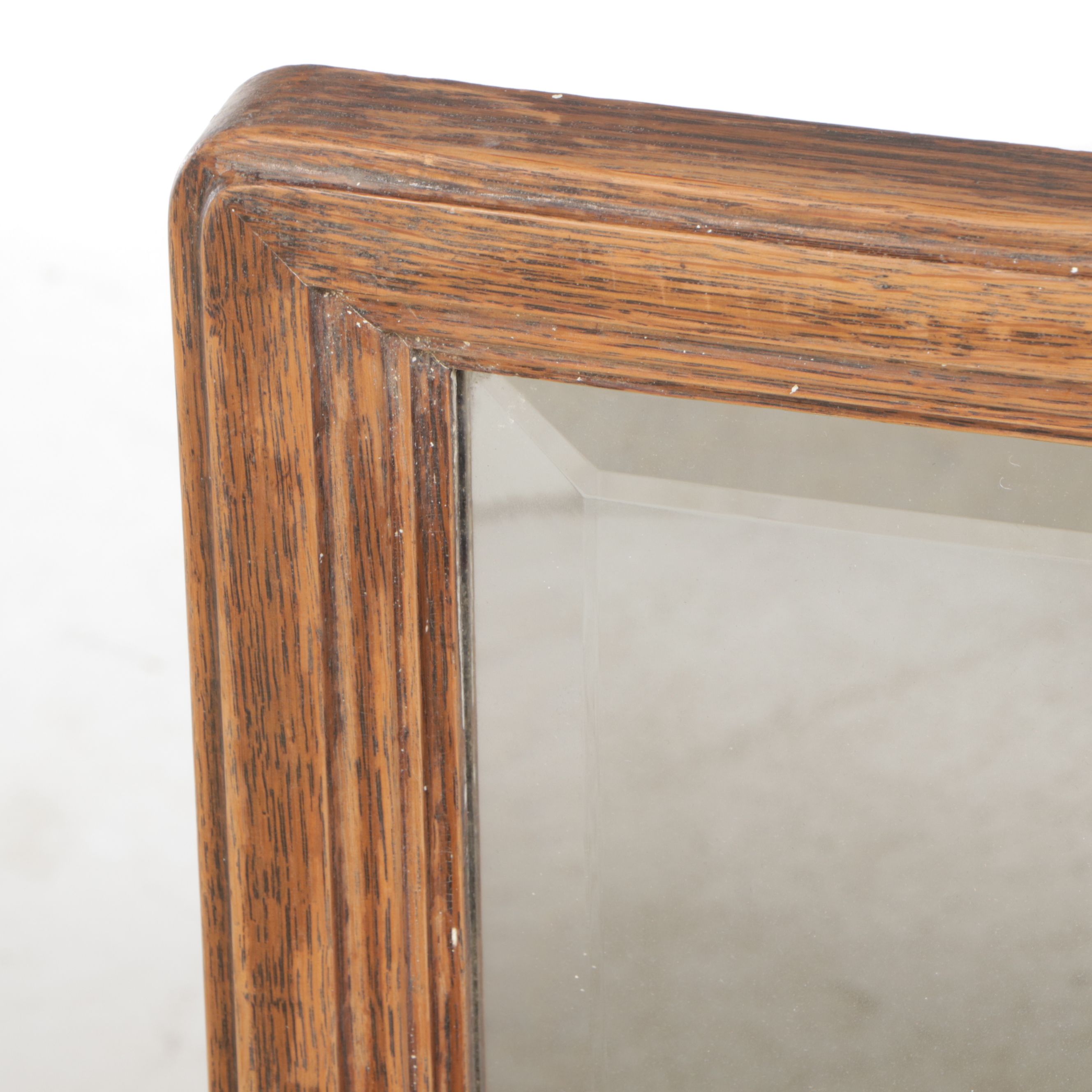 Birdseye Maple Serpentine Front Desk with Oak Framed Mirror