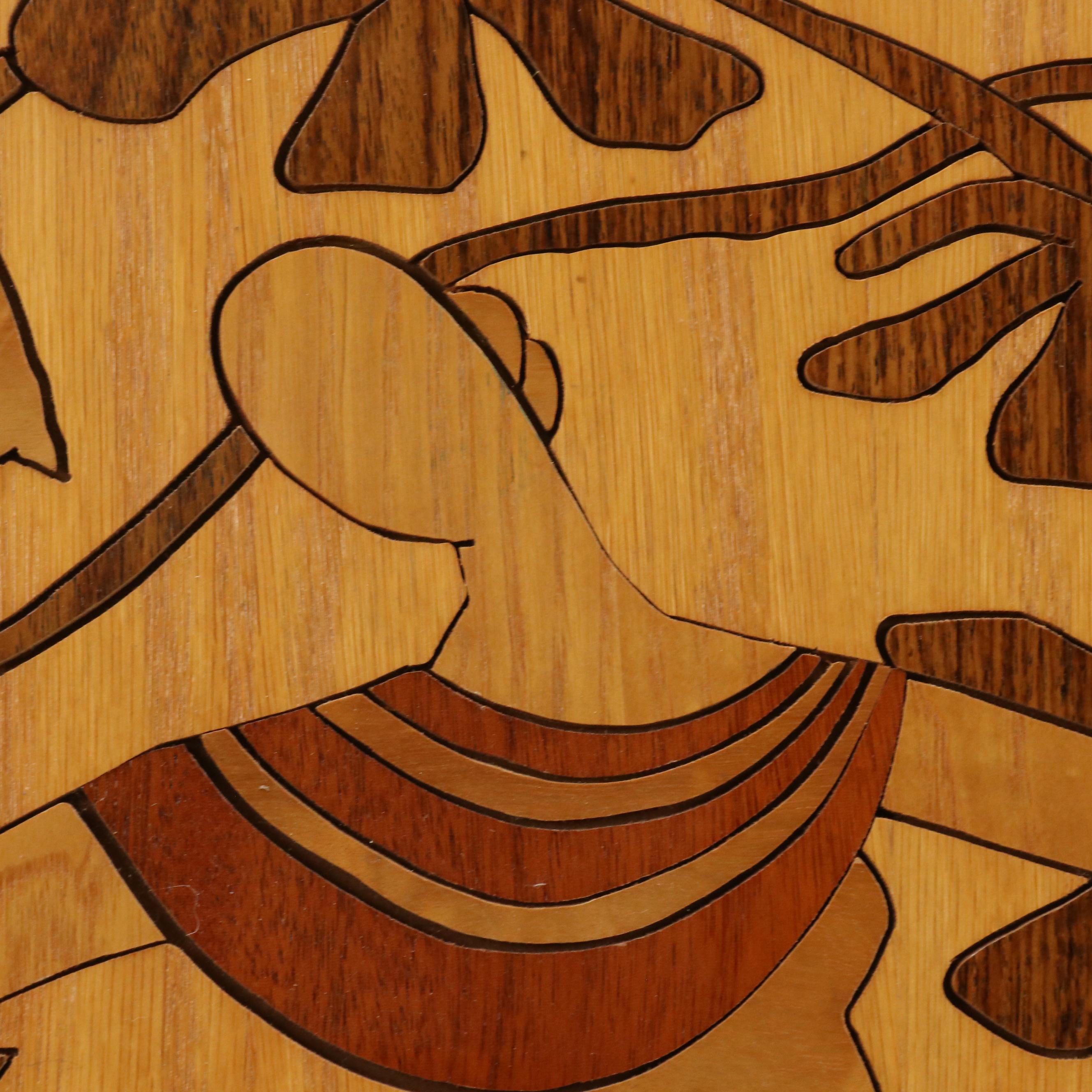 Stedman Deco Revival Marquetry Wood Panel, Circa 1970