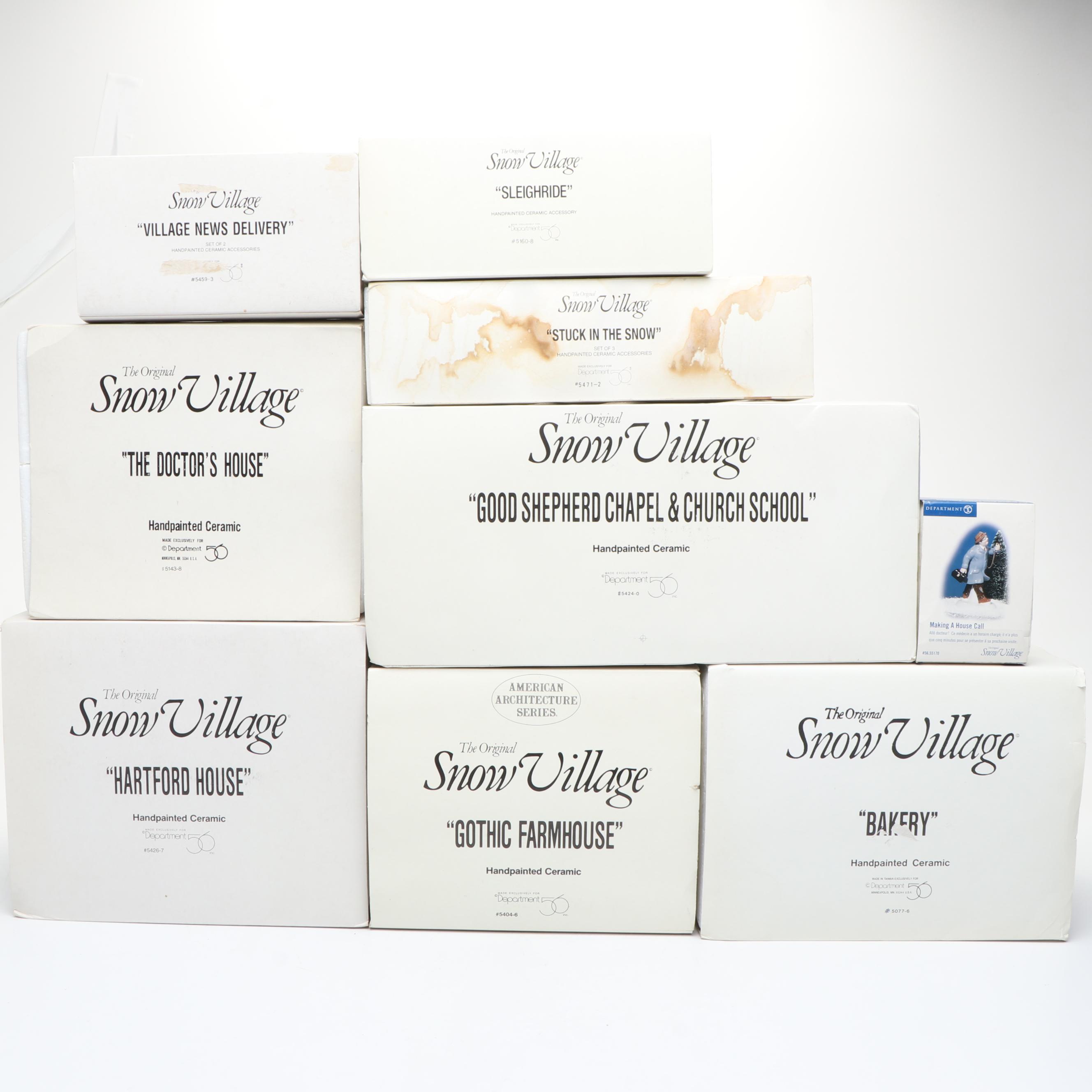 Dept. 56 Snow Village Christmas "Stuck in Snow", "Sleighride" and More Figures