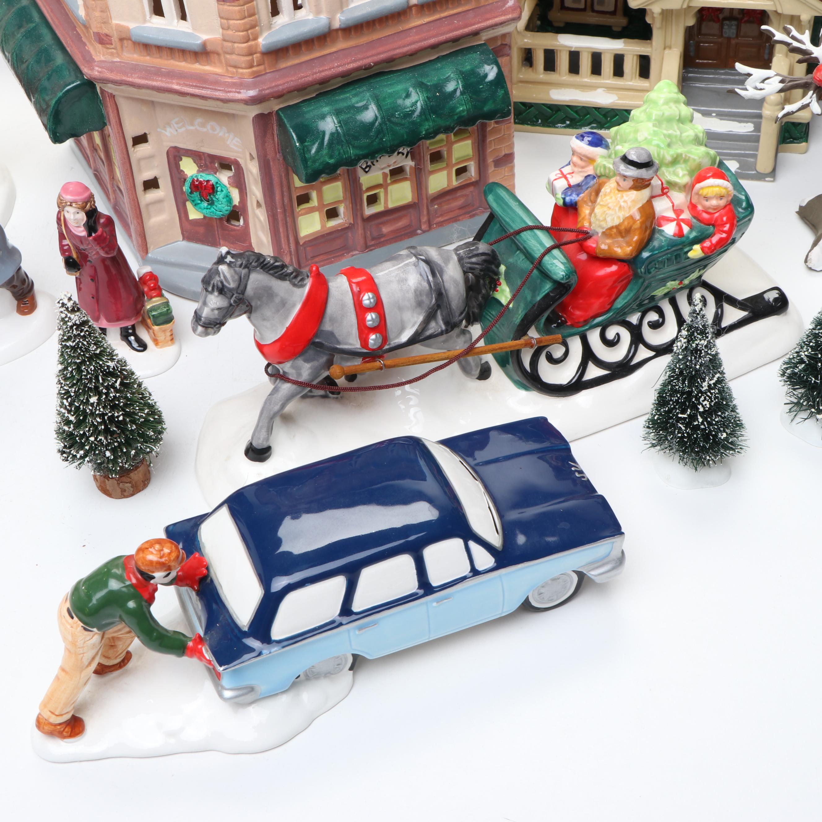 Dept. 56 Snow Village Christmas "Stuck in Snow", "Sleighride" and More Figures