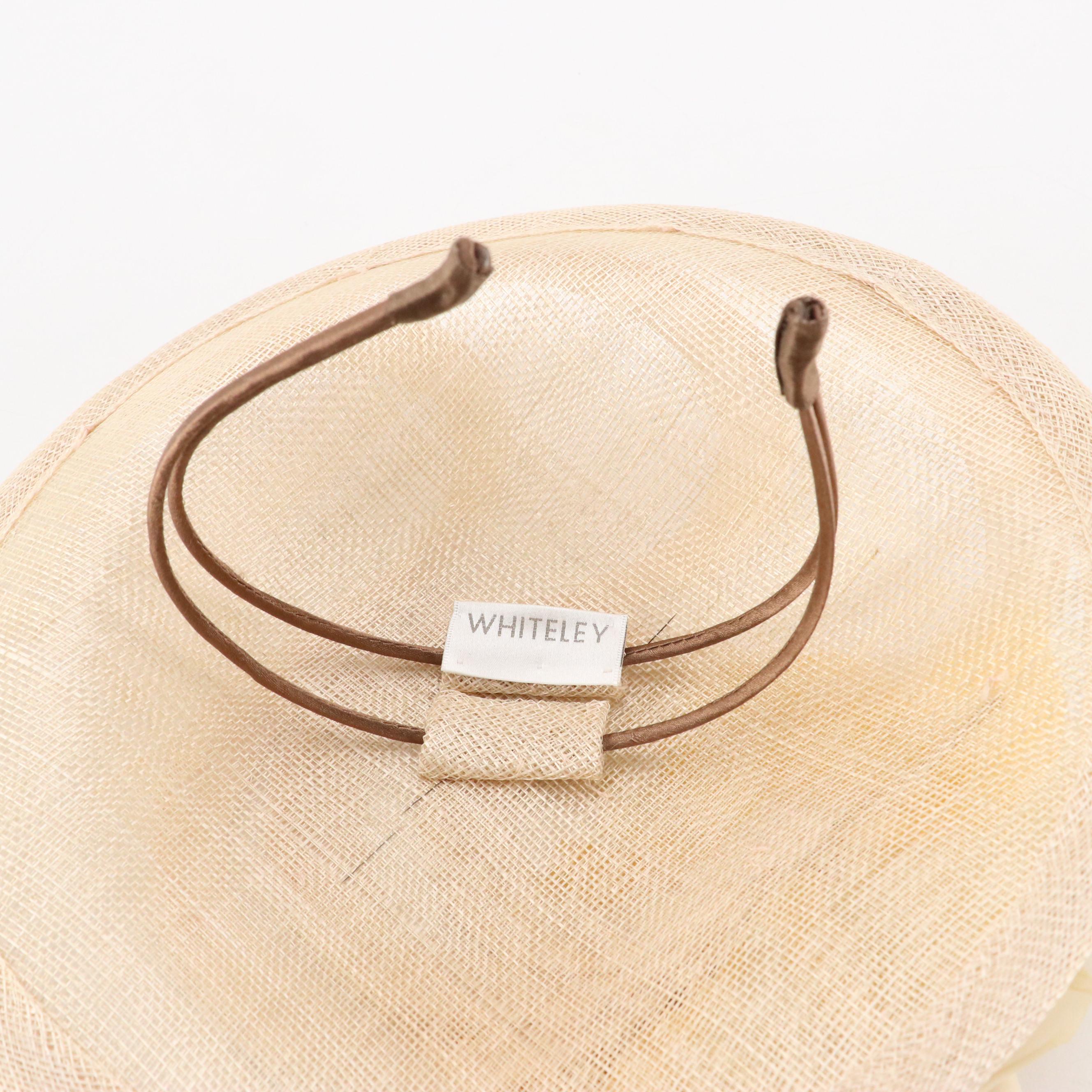 Whiteley Headband Fascinator and Wide Brim Hat in Woven Natural Fiber