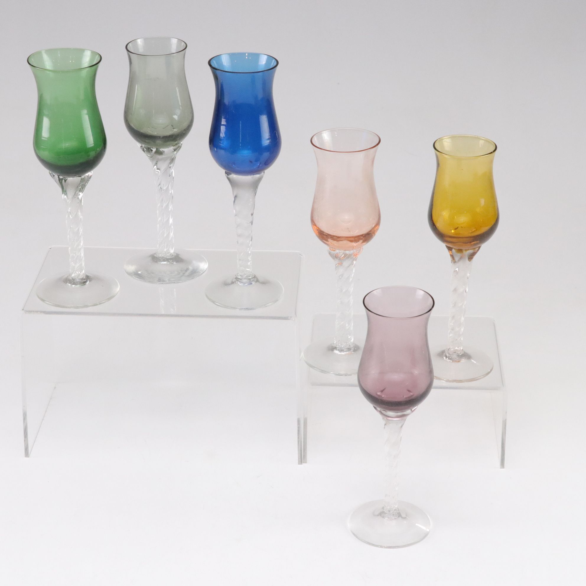 Carnival Glass Bowl & Dessert Wine Glasses