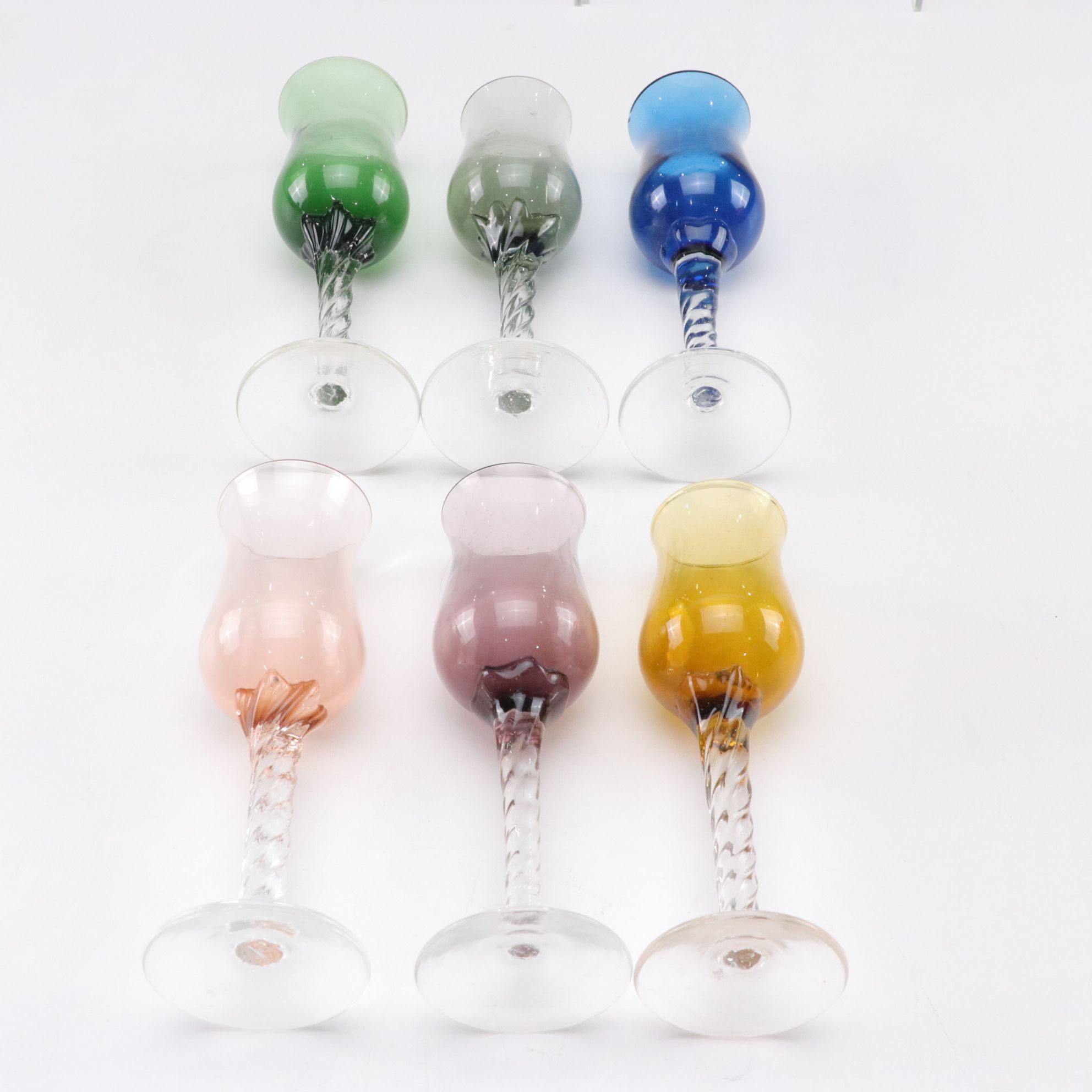 Carnival Glass Bowl & Dessert Wine Glasses