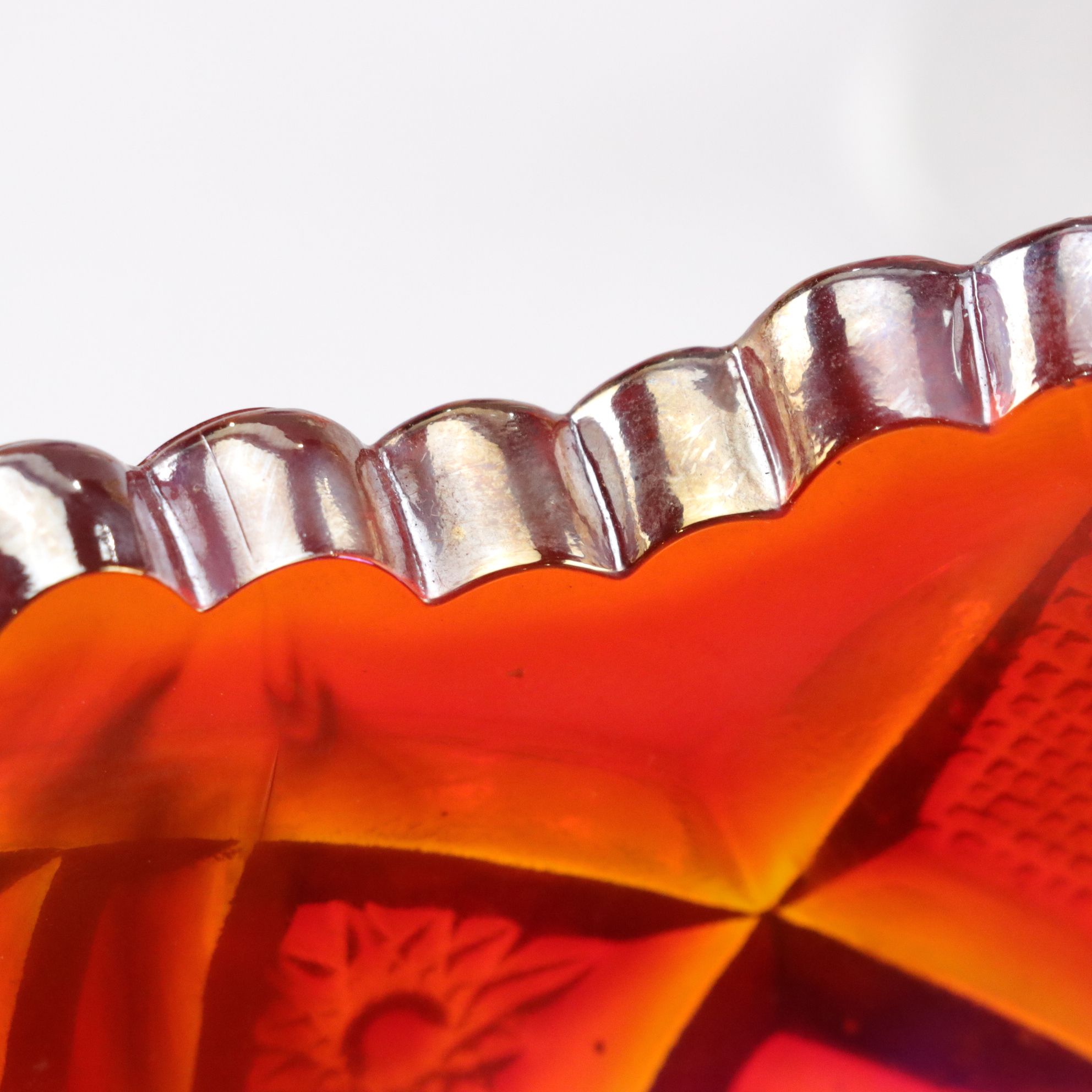 Carnival Glass Bowl & Dessert Wine Glasses