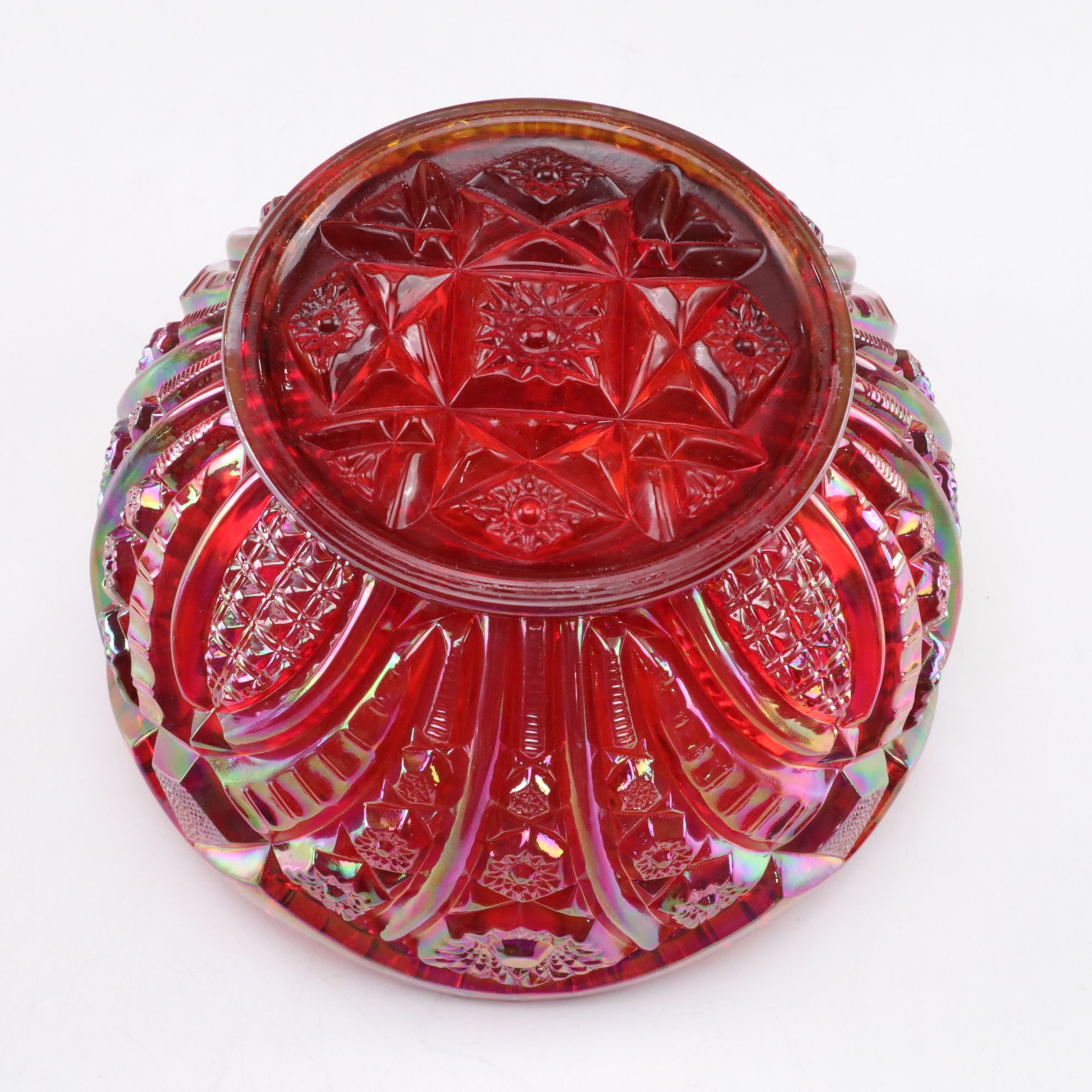 Carnival Glass Bowl & Dessert Wine Glasses