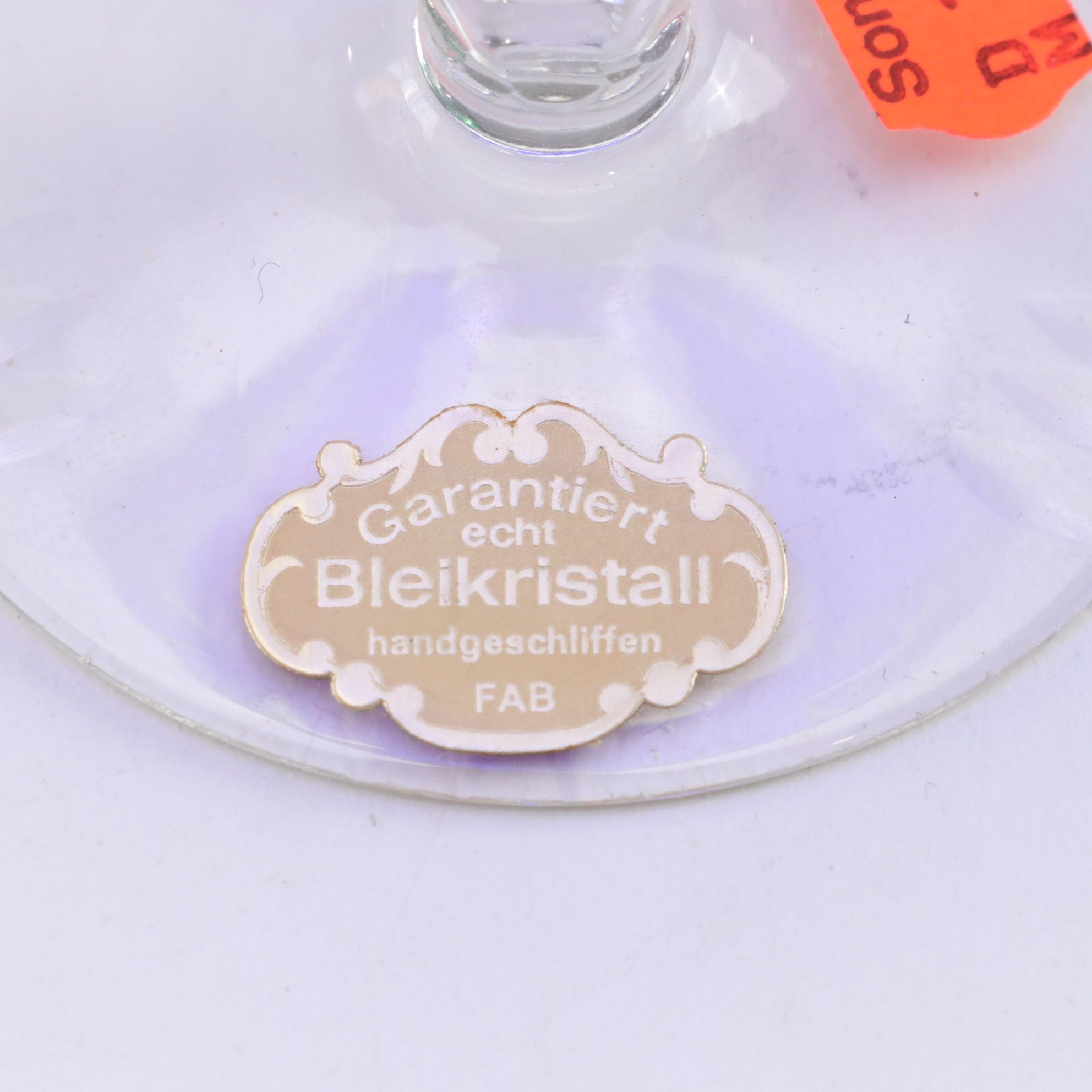 German Lead Crystal Champagne Coupes with Cut Decorations, Set of Five